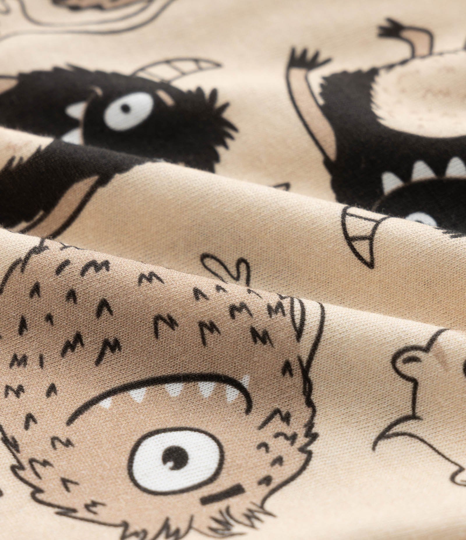 Pijama Curto Infantil com Estampa de Monstrinhos - Tam 2 a 6 Anos Marrom 6