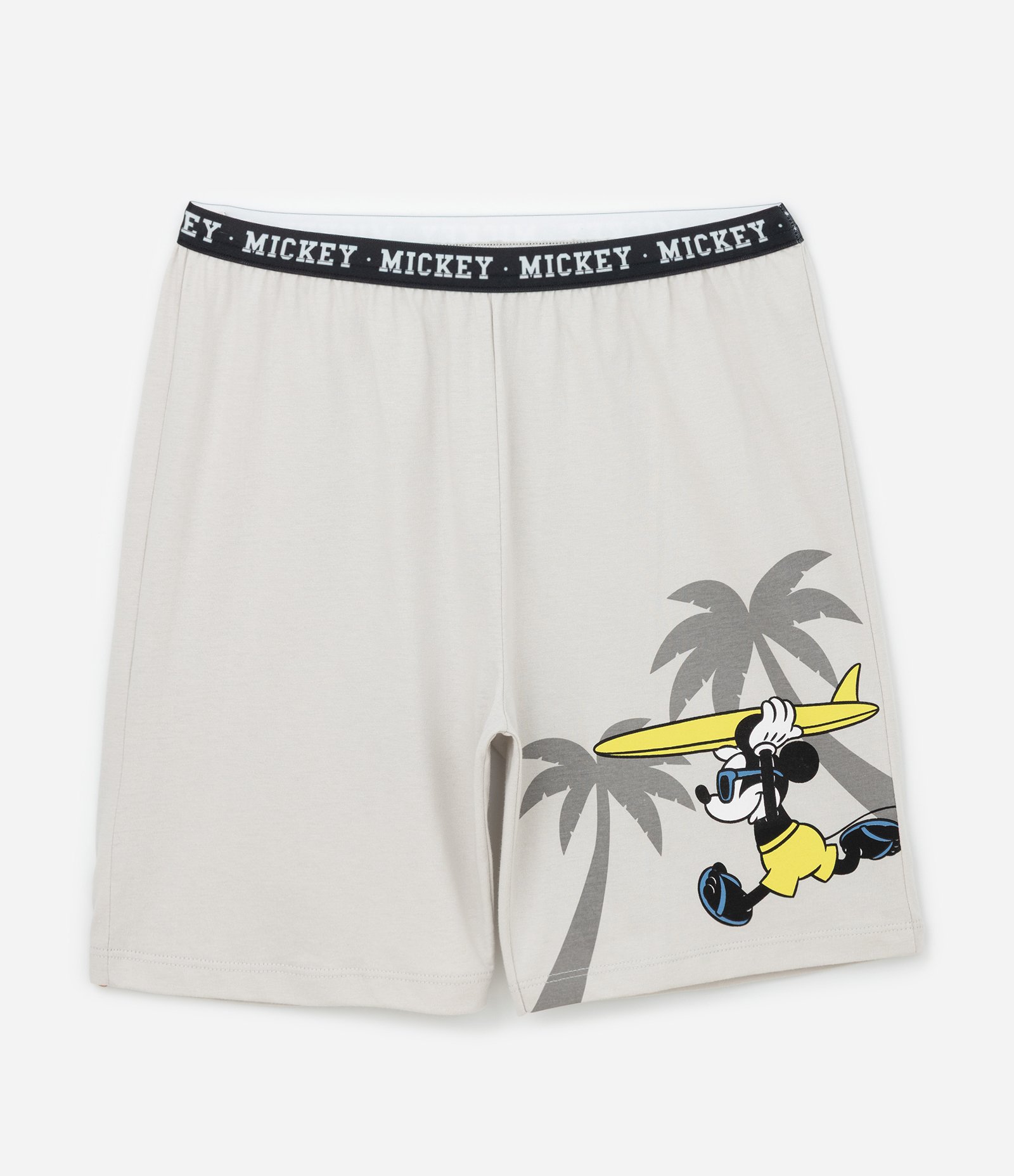 Pijama Curto Infantil com Estampa Mickey Mouse - Tam 5 a 12 anos Cinza/Amarelo 4