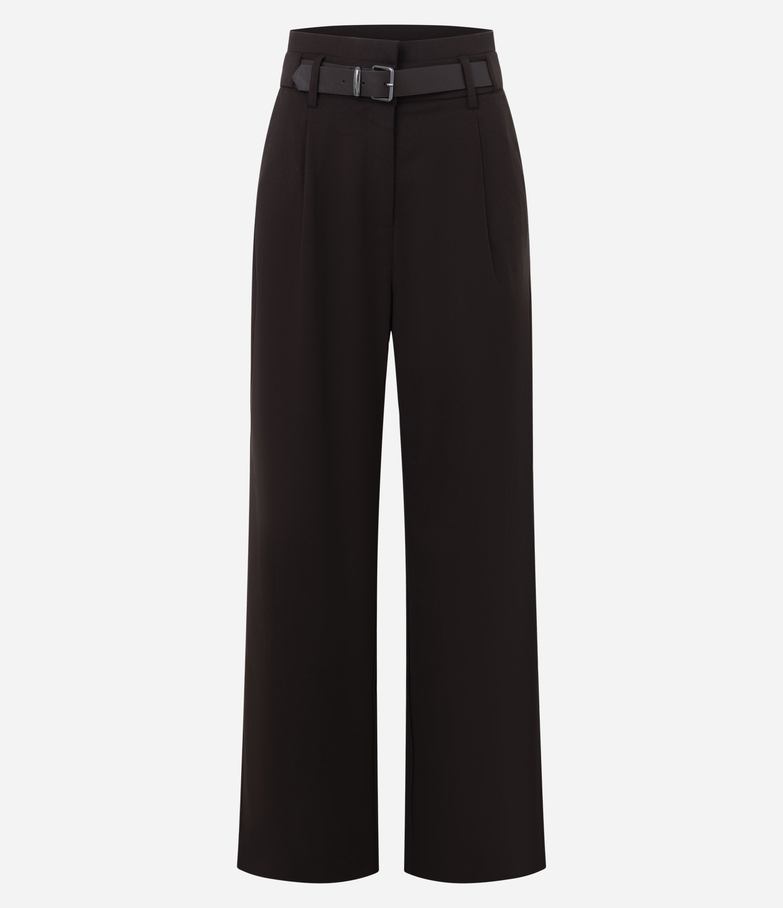 Calça Reta em Alfaiataria com Meio Cinto Marrom 6