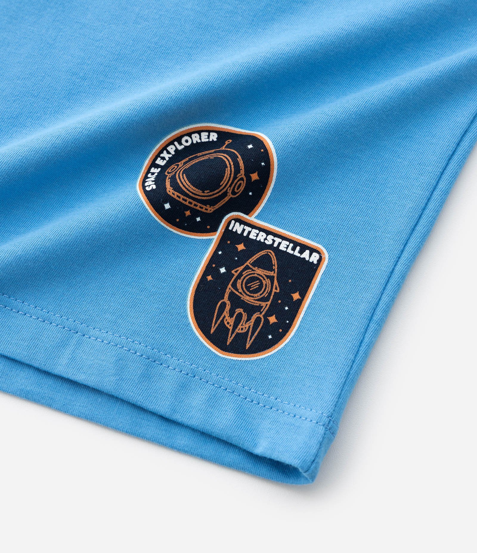 Pijama Infantil com Blusa e Short com Estampa Nasa - Tam 5 A 12 Anos Azul 10