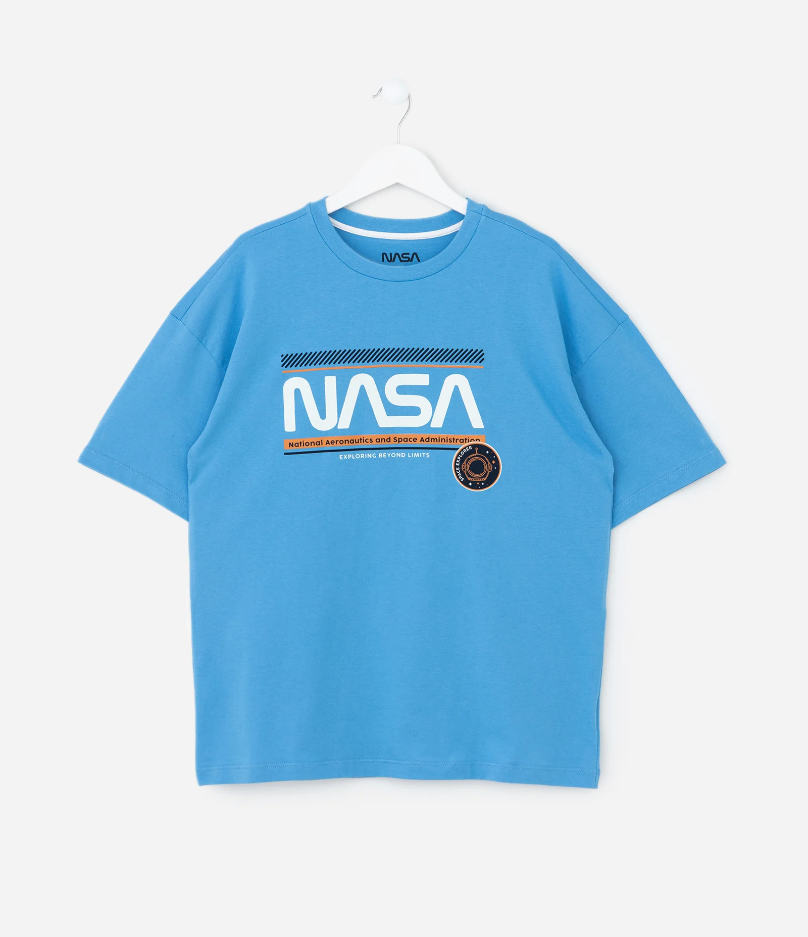 Pijama Infantil com Blusa e Short com Estampa Nasa - Tam 5 A 12 Anos Azul 2
