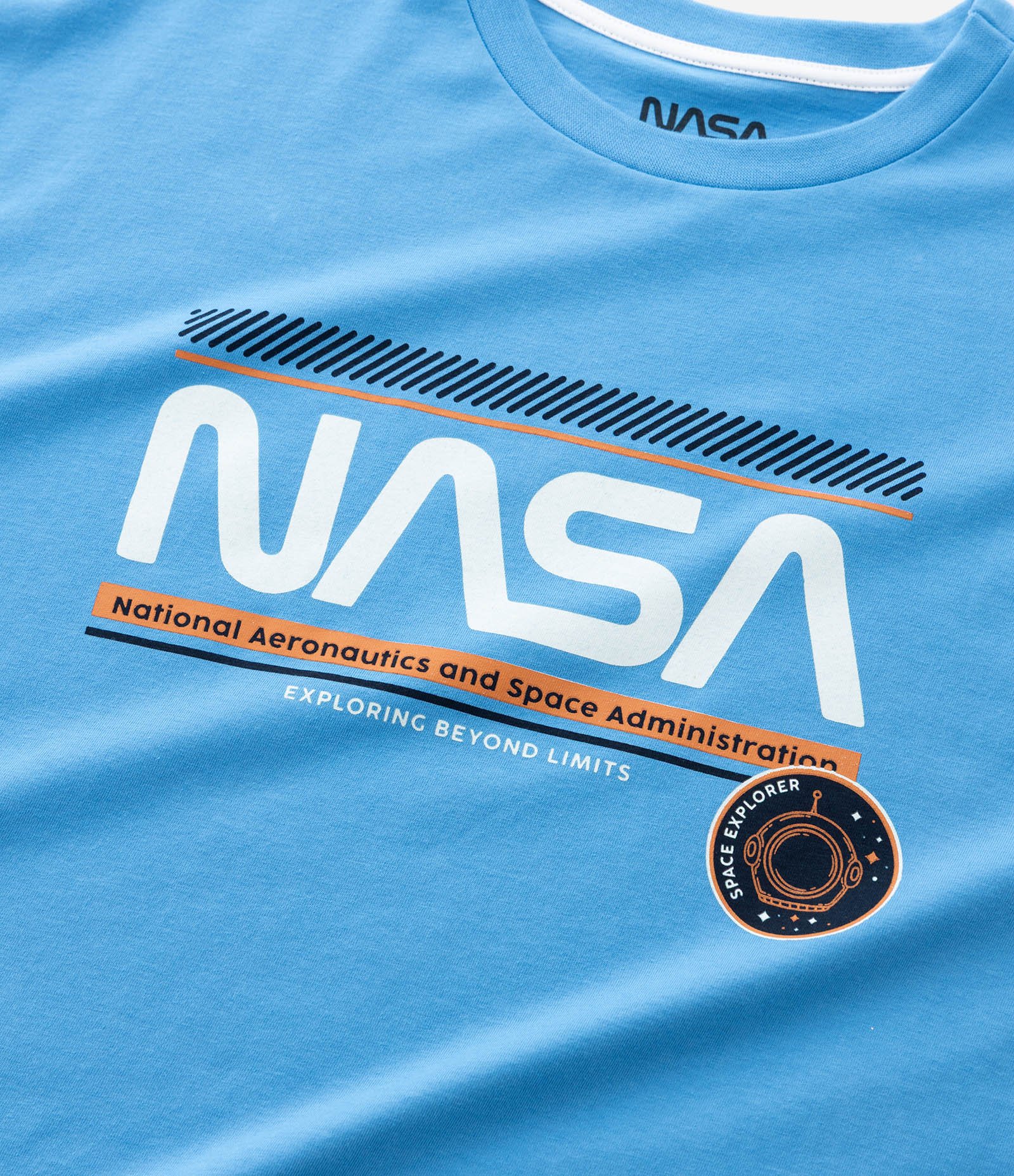 Pijama Infantil com Blusa e Short com Estampa Nasa - Tam 5 A 12 Anos Azul 6