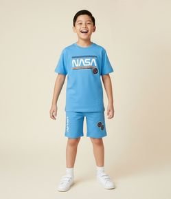 Pijama Infantil com Blusa e Short com Estampa Nasa - Tam 5 A 12 Anos