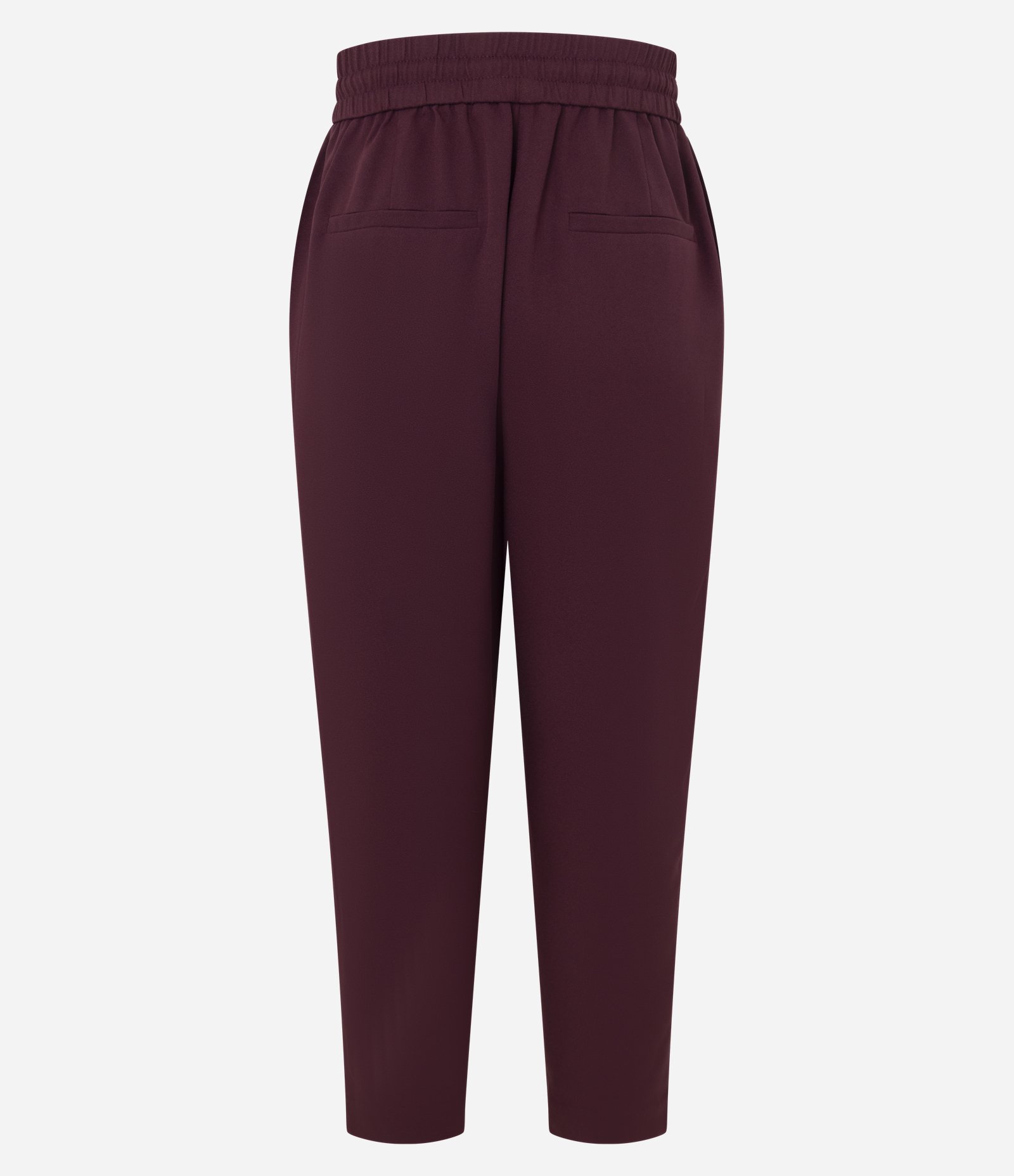 Calça Fluida em Crepe com Cós Elástico e Amarração Vinho 6