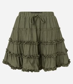 Saia Godê Curta em Viscose com Amarração
