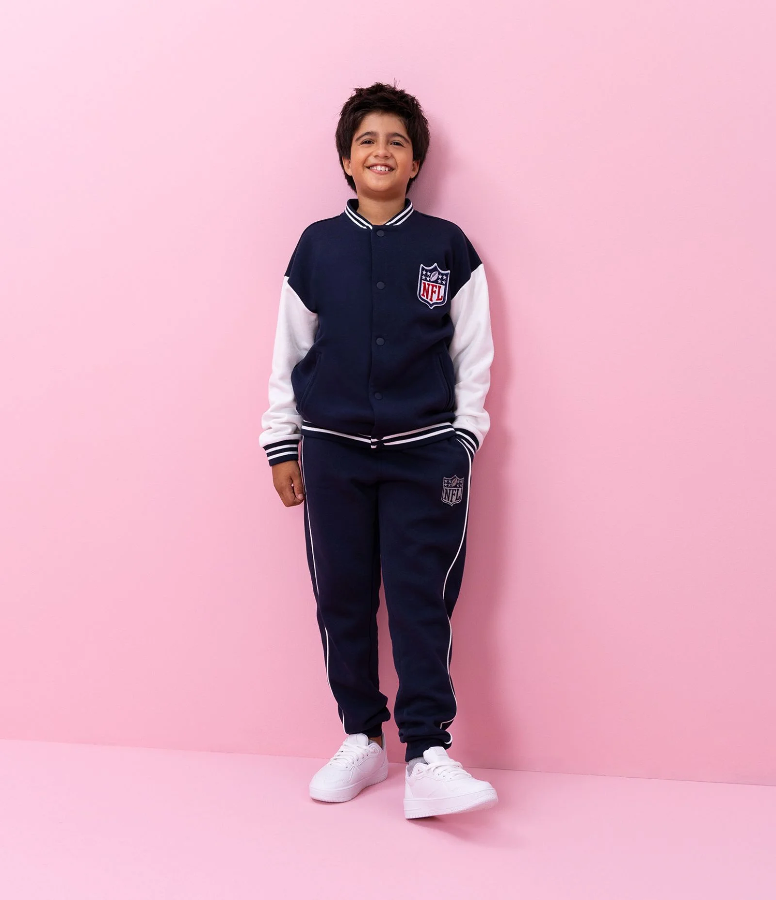 Casaco Infantil Bomber com Bordado da NFL – Tam 5 a 14 Anos Azul Marinho 1