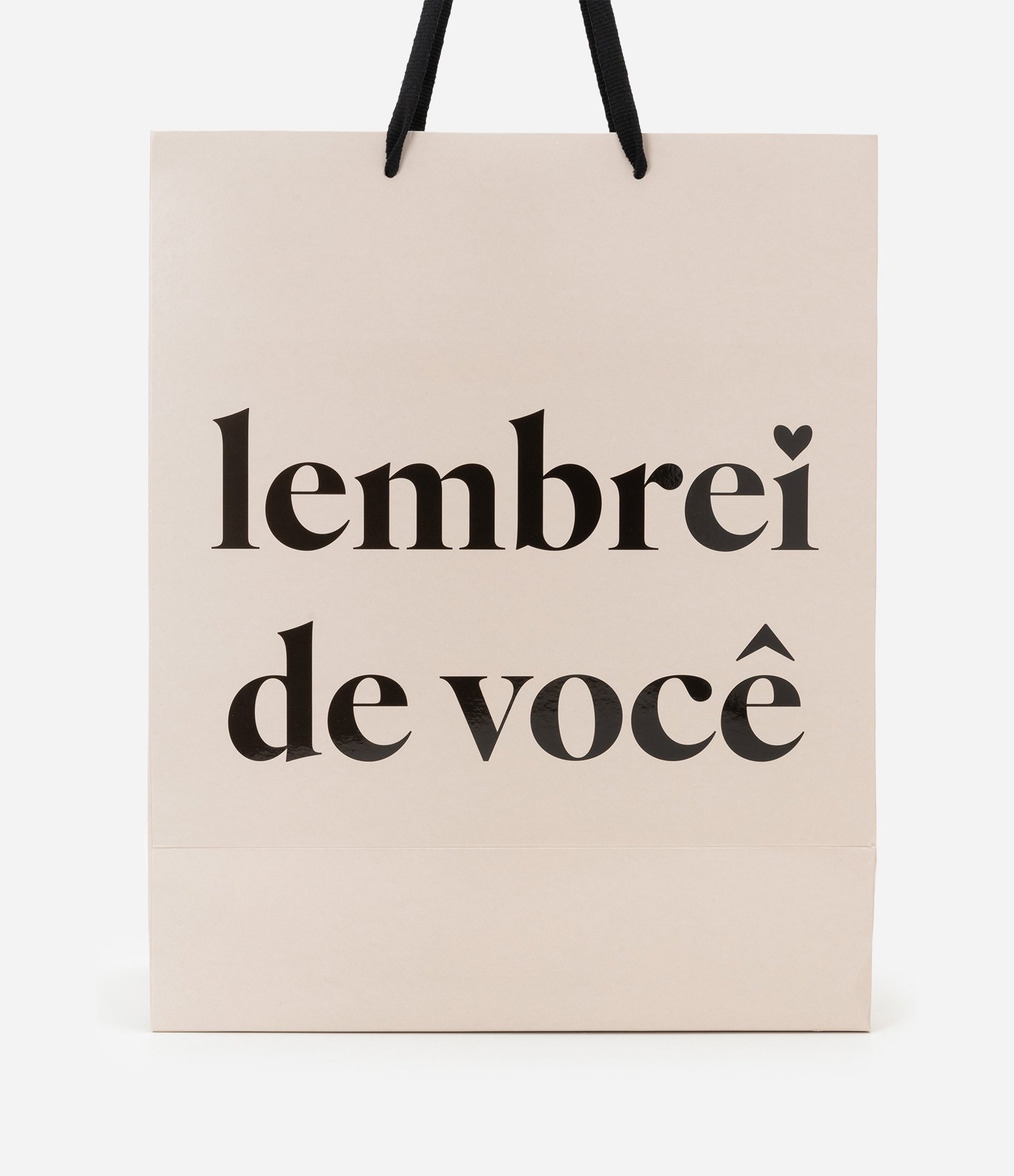 Embalagem de Presente Média com Estampa Lembrei de Você Bege 2