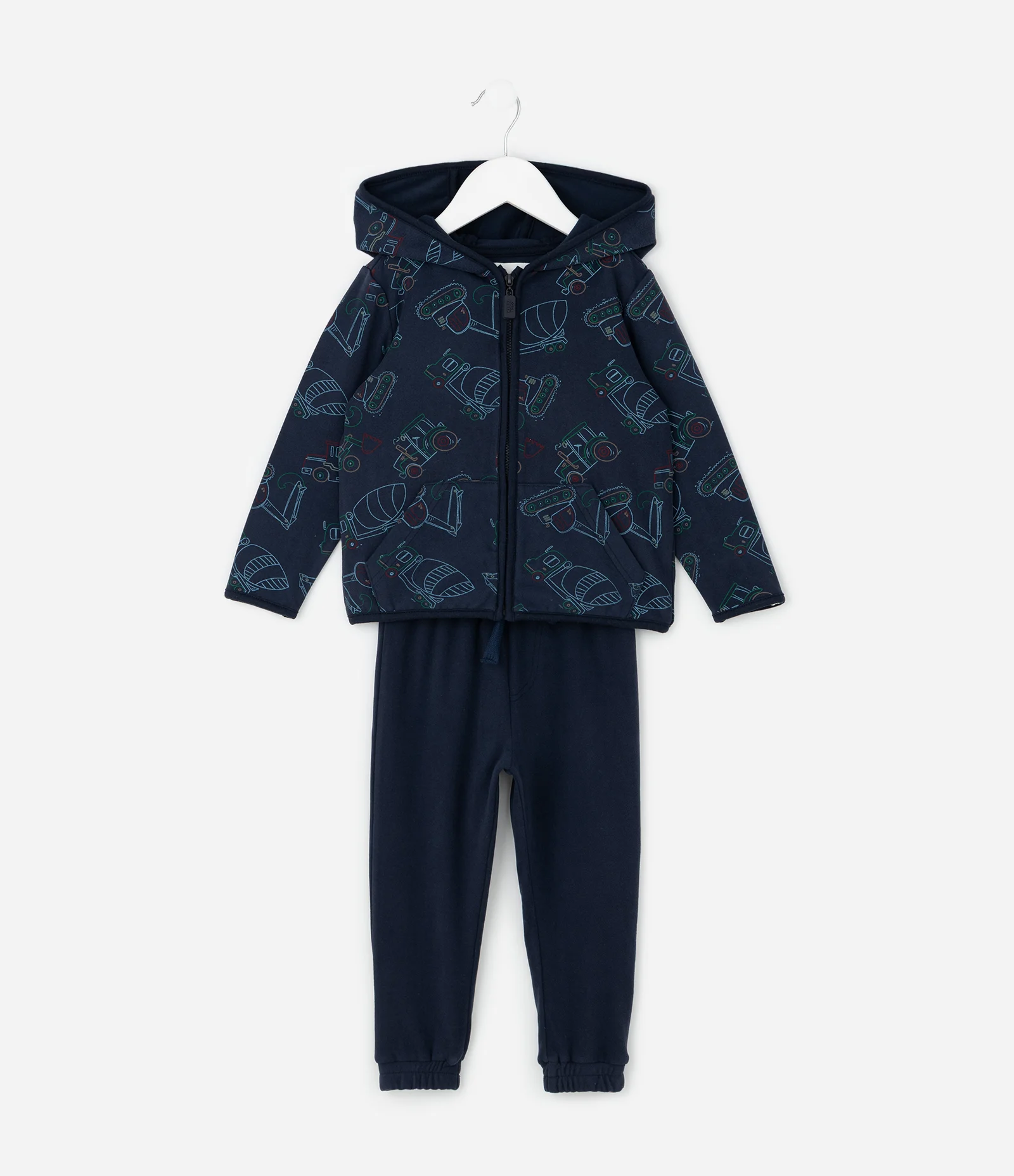 Conjunto Infantil em Fleece Estampa Caminhões – Tam 1 a 6 Anos Azul Marinho 2