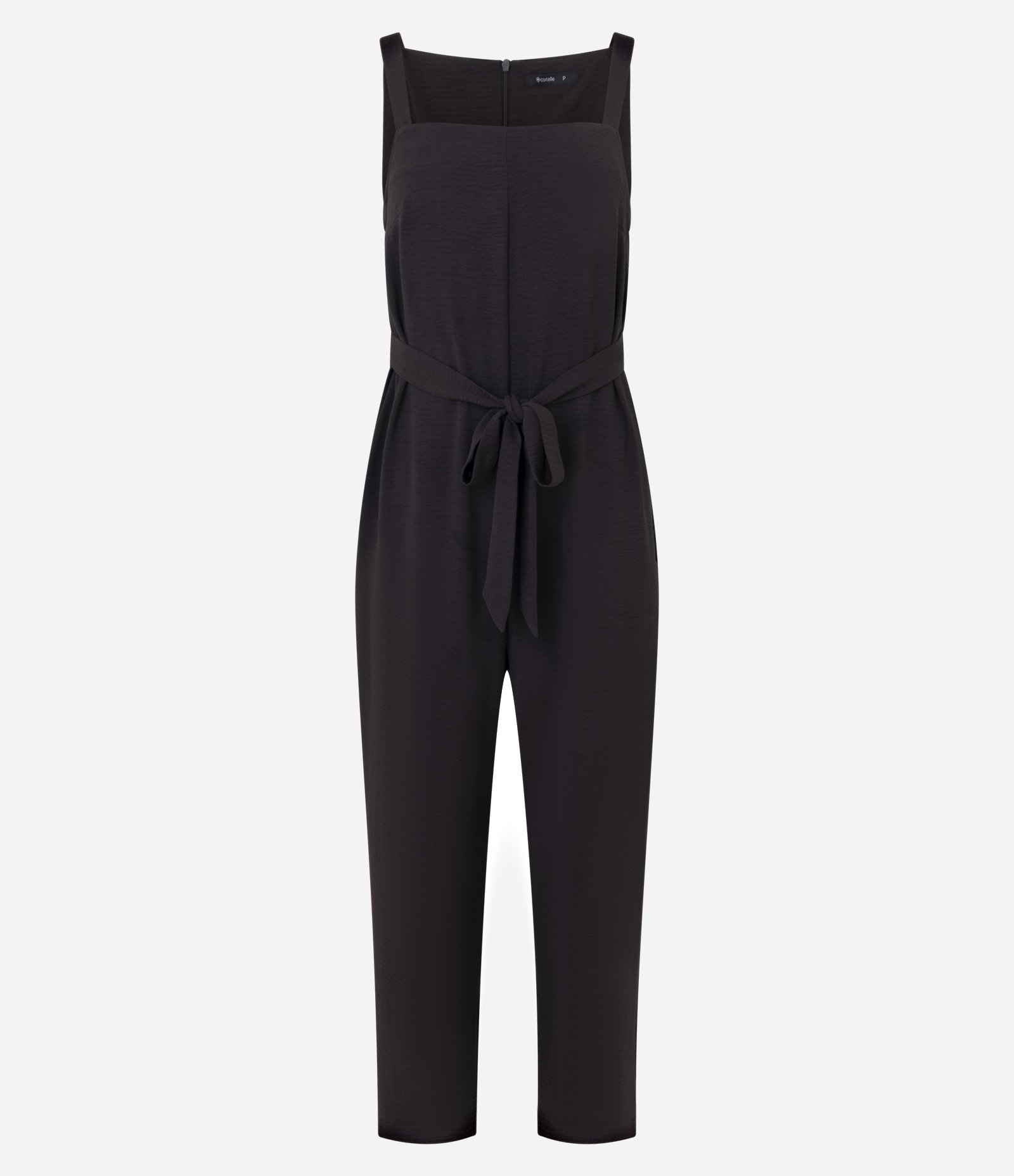 Macacão com Decote Quadrado e Faixa para Amarração Marrom 5