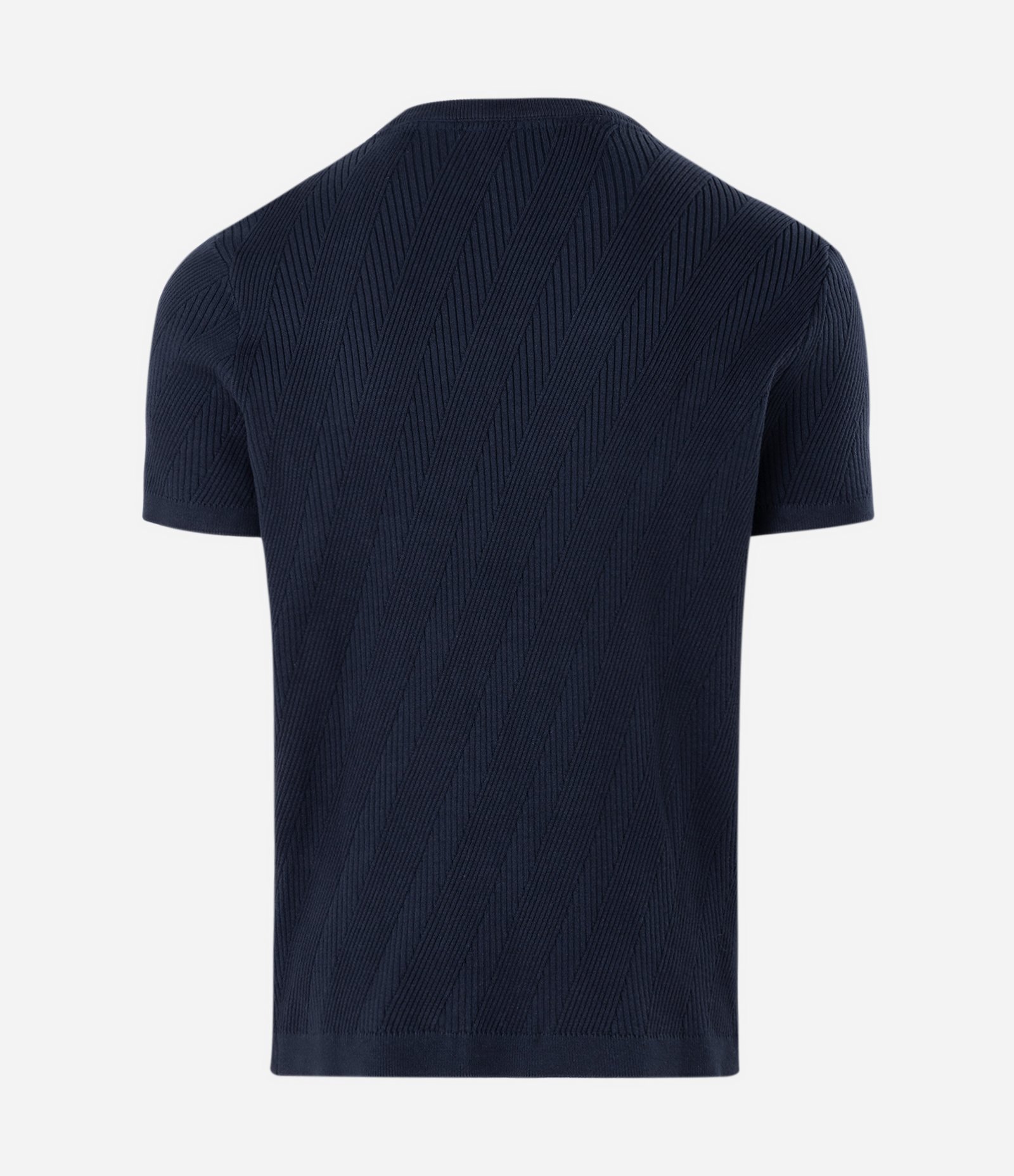Camiseta Slim em Algodão com Textura e Manga Curta Azul 2