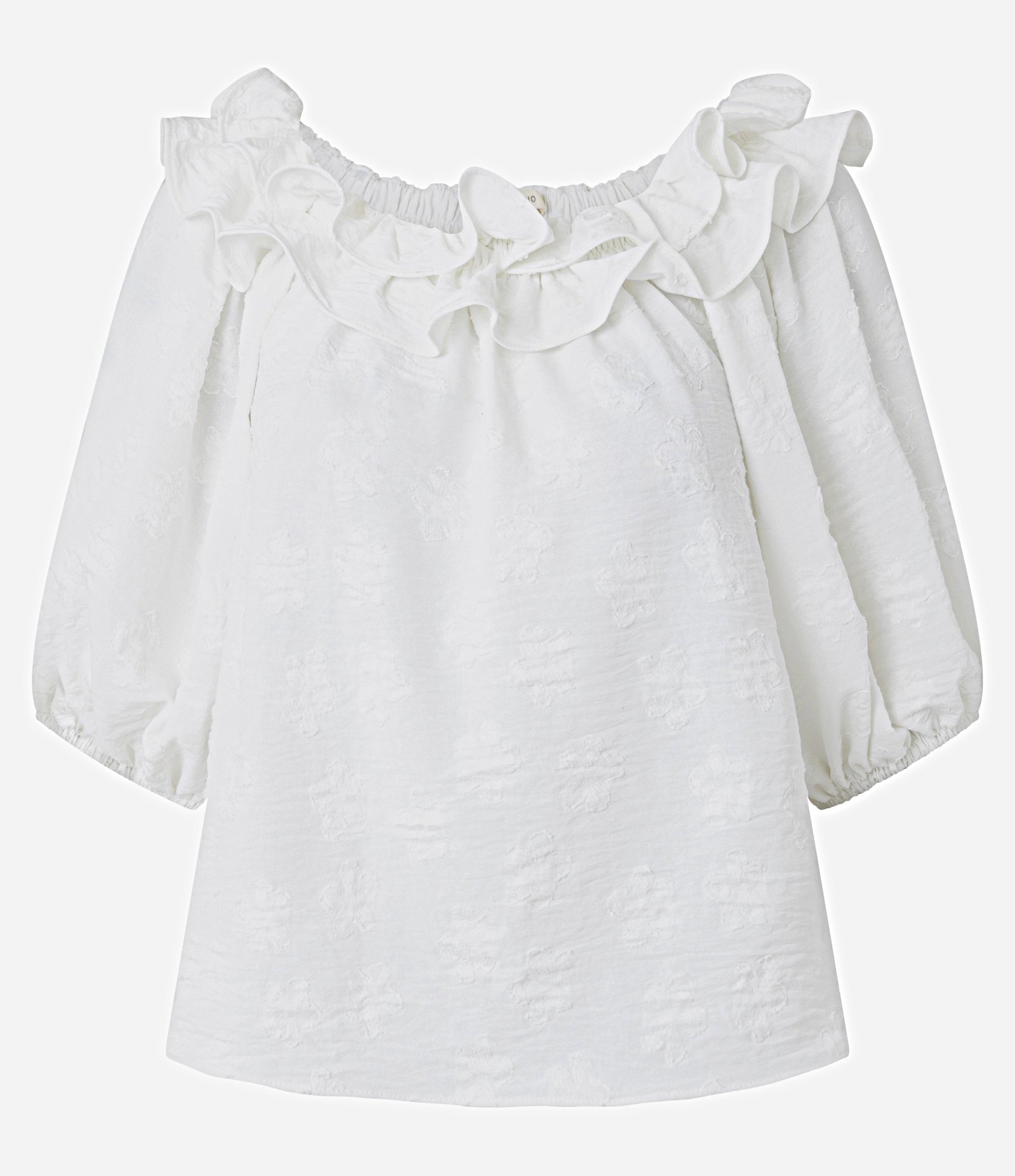 Blusa Texturizada Ombro a Ombro com Branco 5