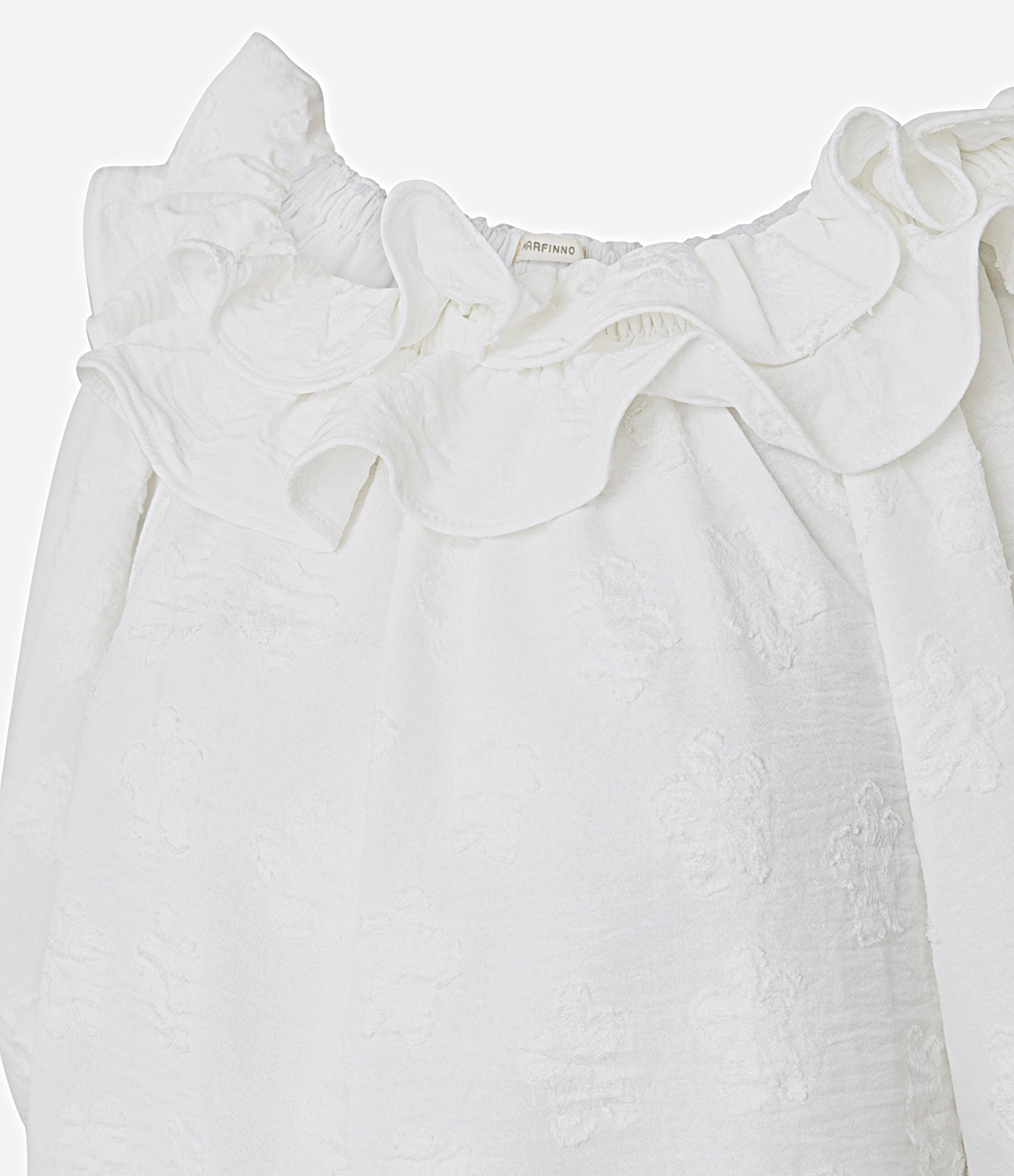 Blusa Texturizada Ombro a Ombro com Branco 6