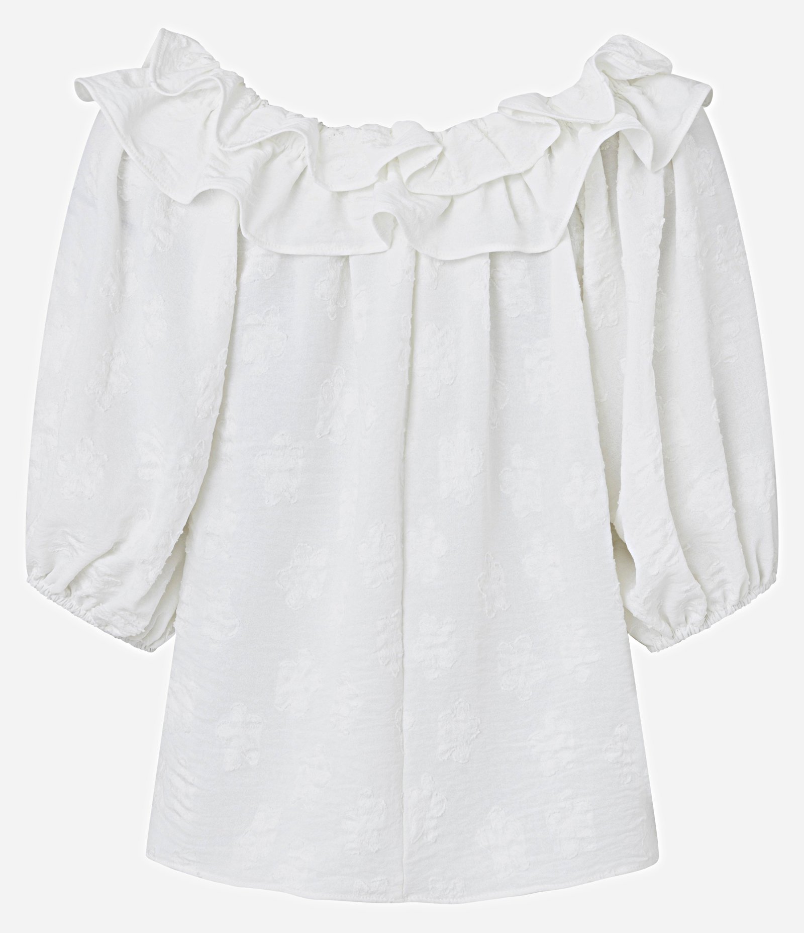 Blusa Texturizada Ombro a Ombro com Branco 7