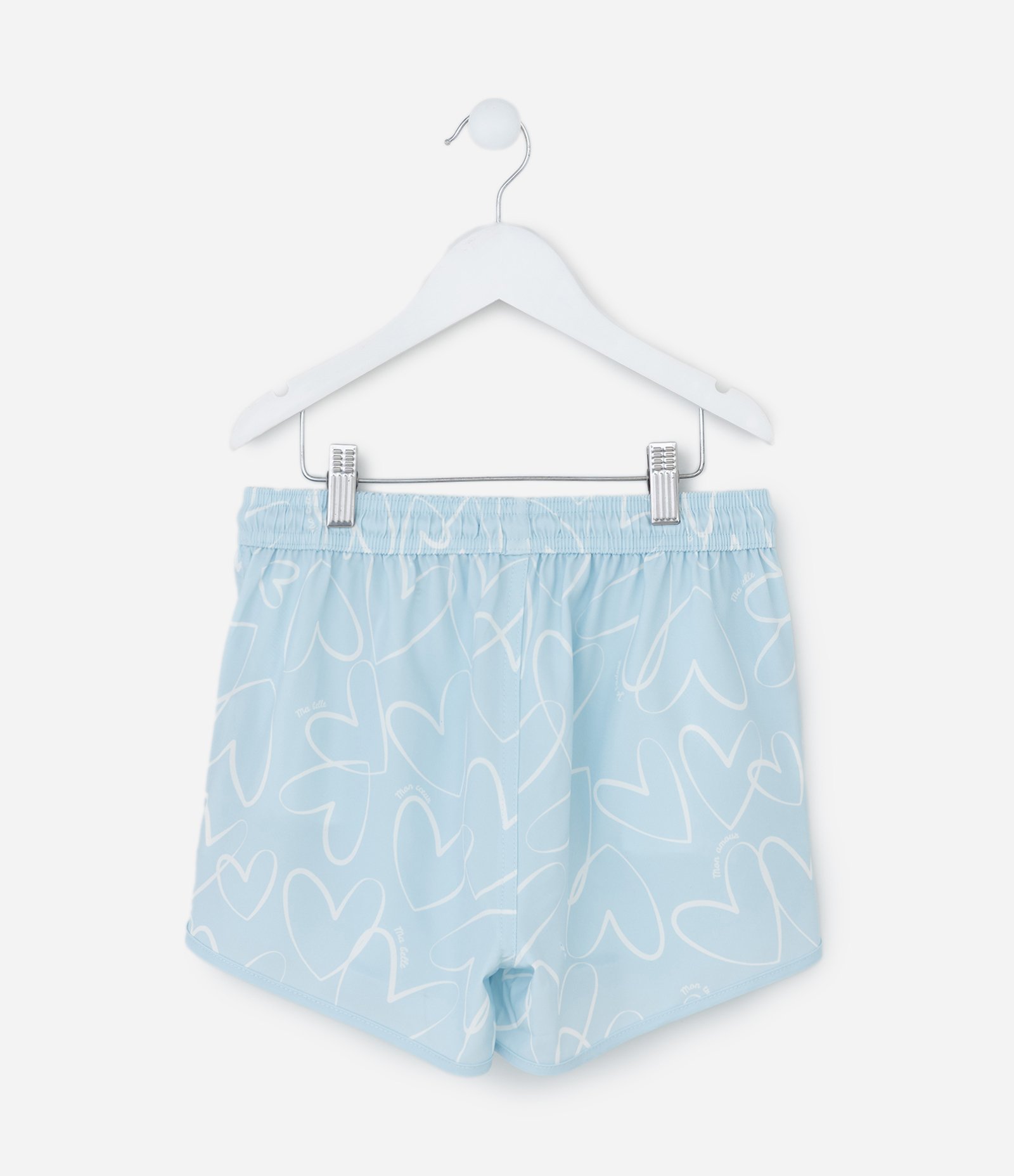 Short Infantil com Estampa de Corações – Tam 5 a 14 Anos Azul Claro 3