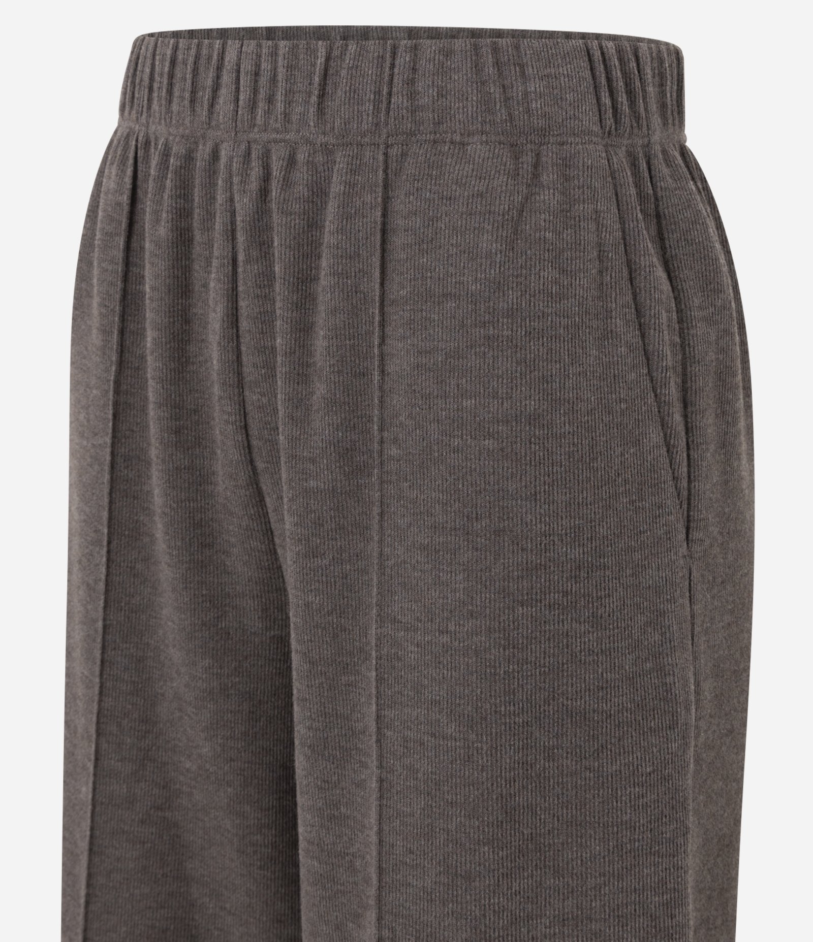 Calça Wide Leg em Moletom Sem Felpa Marrom 7