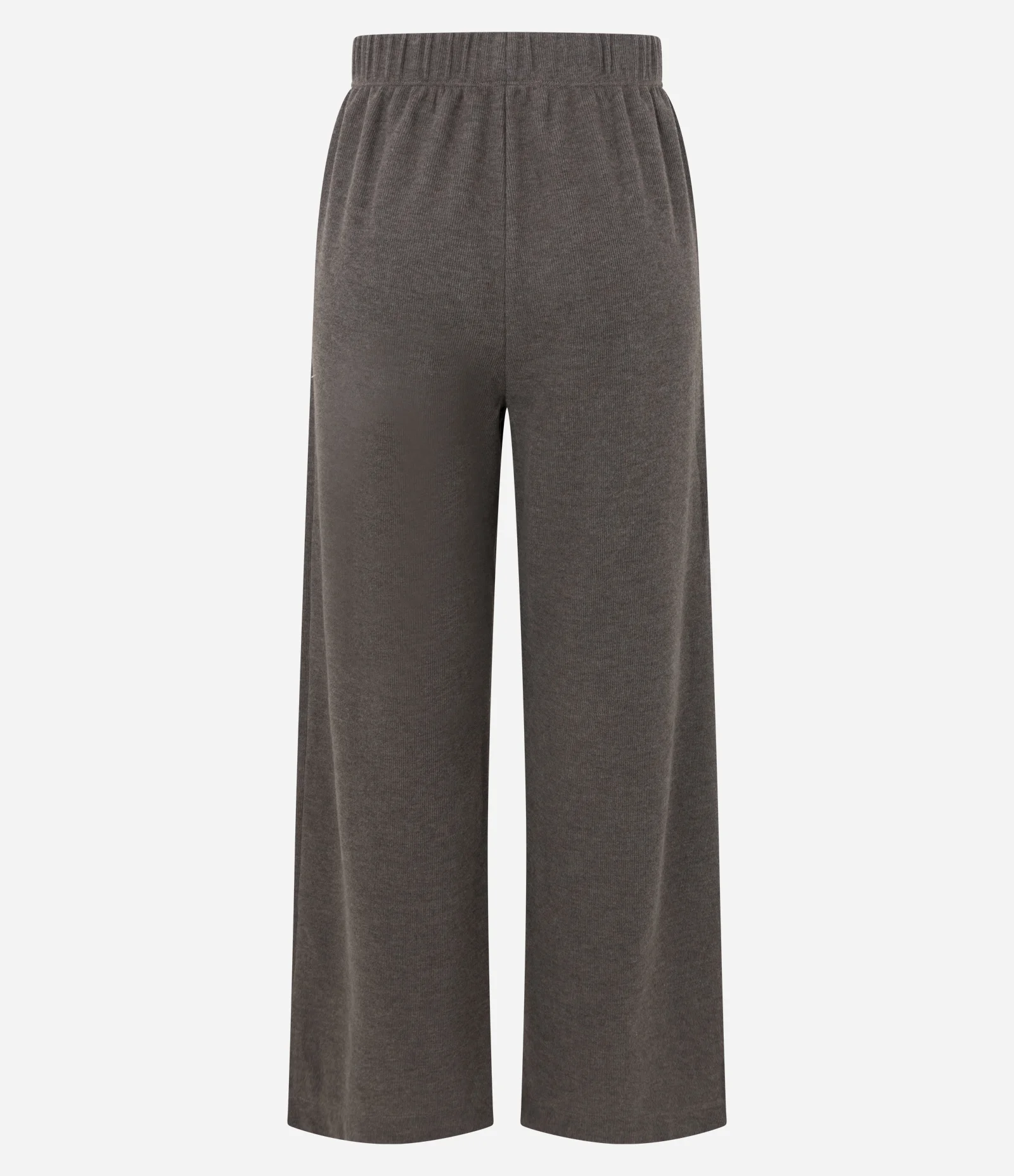 Calça Wide Leg em Moletom Sem Felpa Marrom 8