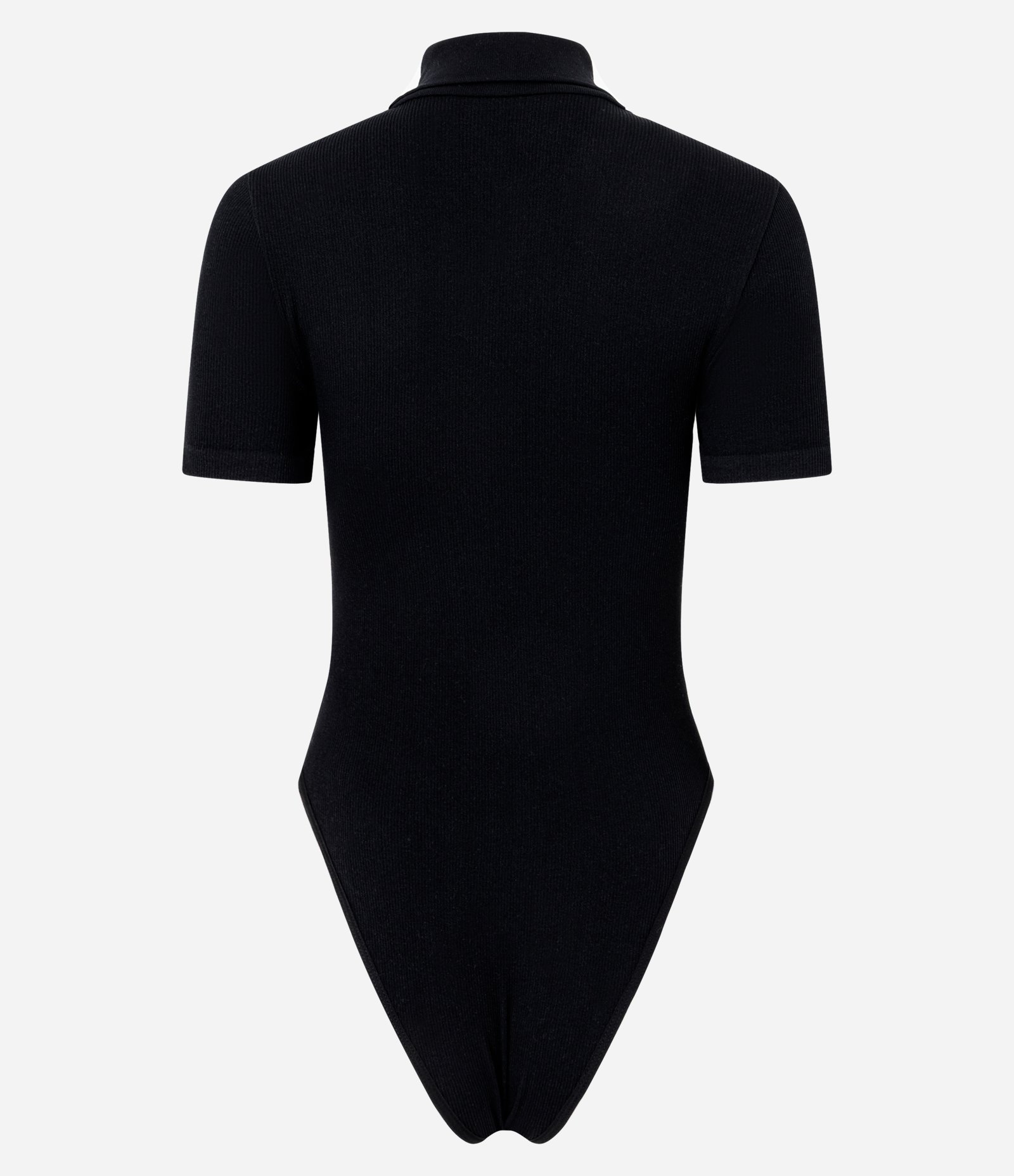 Body Seamless com Gola Polo e Zíper Frontal Preto 3
