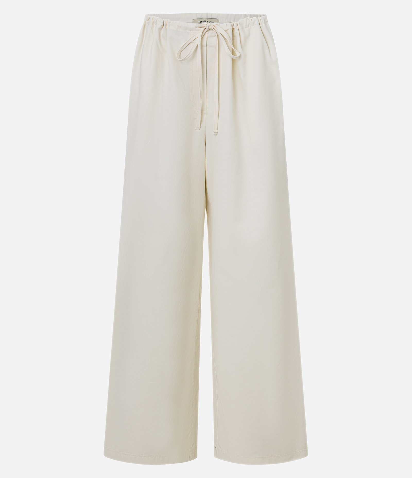Calça em Tricoline com Amarração no Cós e Bolsos Off White 8
