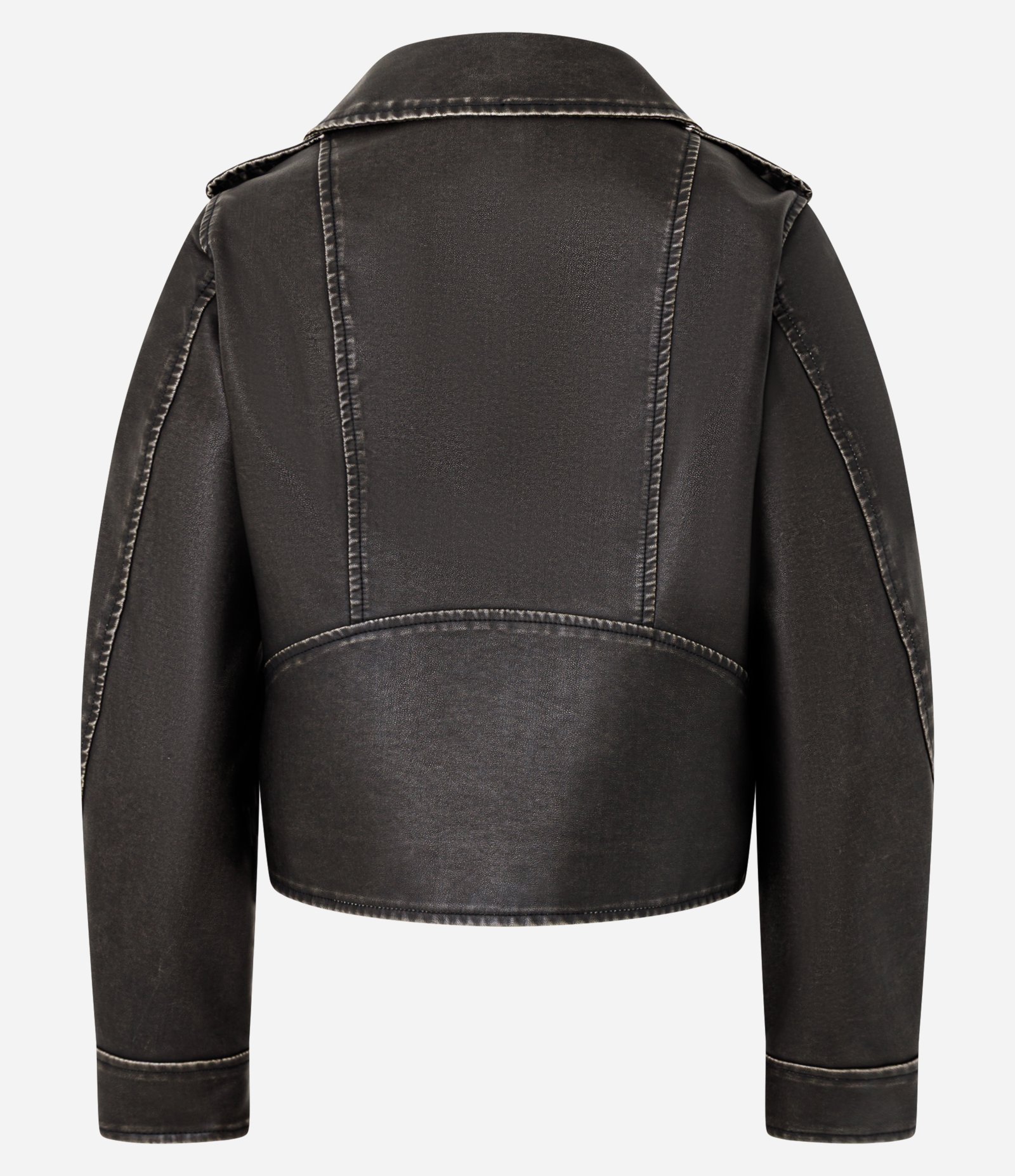 Jaqueta Biker com Zíper Assimétrico e Fivela Marrom Escuro 6