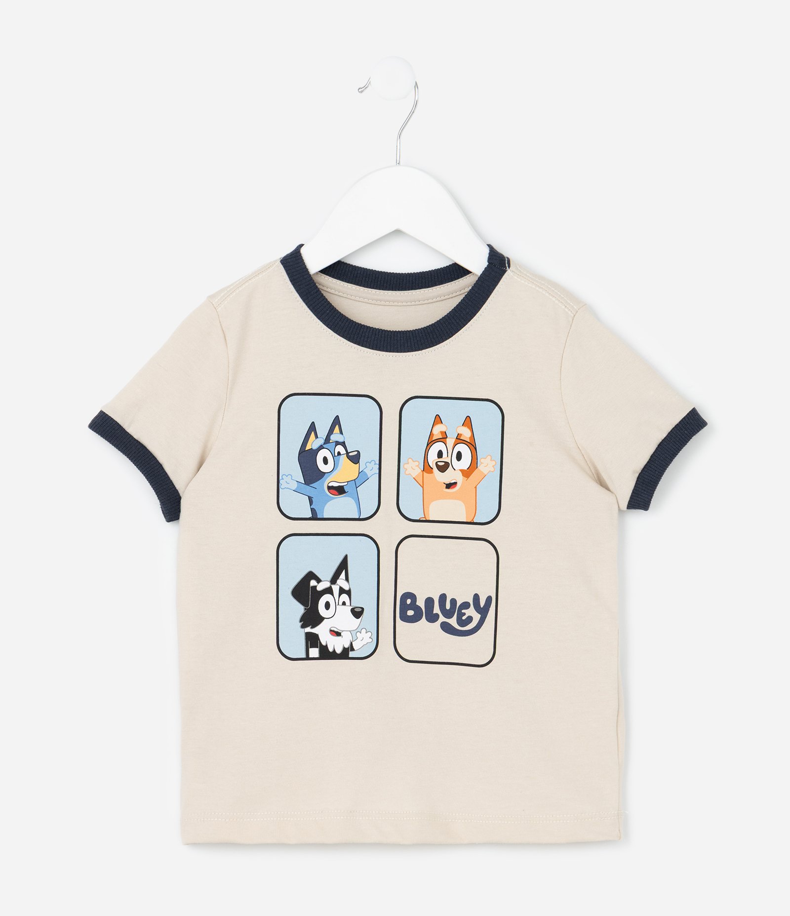 Conjunto Curto Infantil Bluey - Tam 2 a 6 Anos Bege/Azul 2