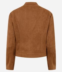 Jaqueta Motorcycle em Suede com Zíper Lateral