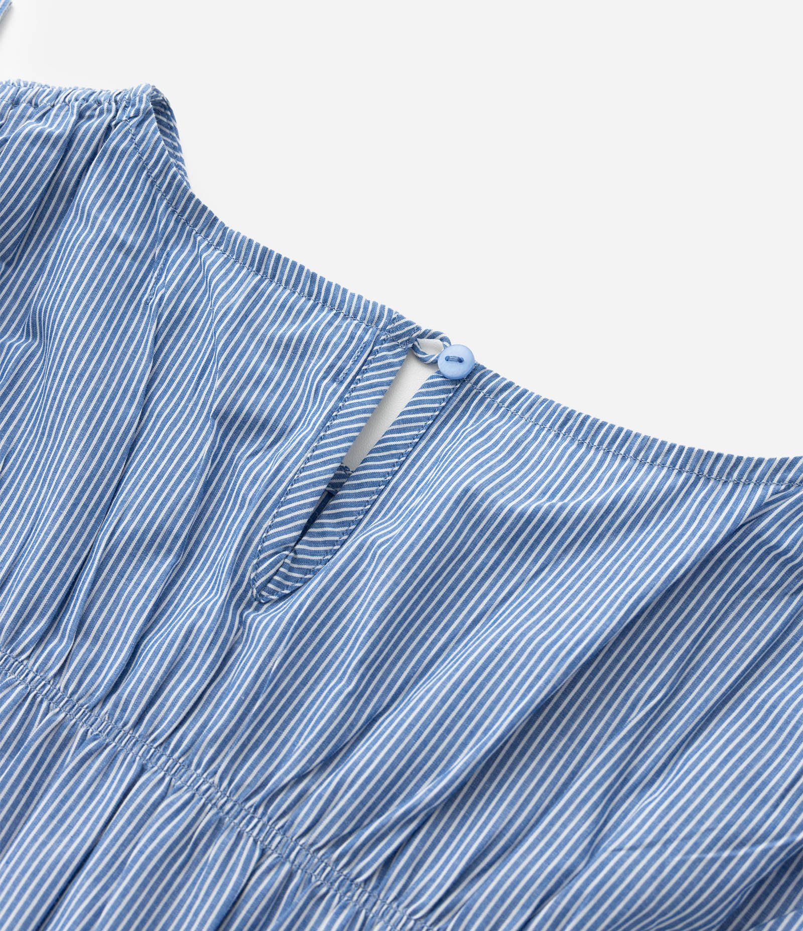 Blusa Infantil em Tricoline com Estampa de Listra e Amarrações - Tam 5 a 14 Anos Azul 4