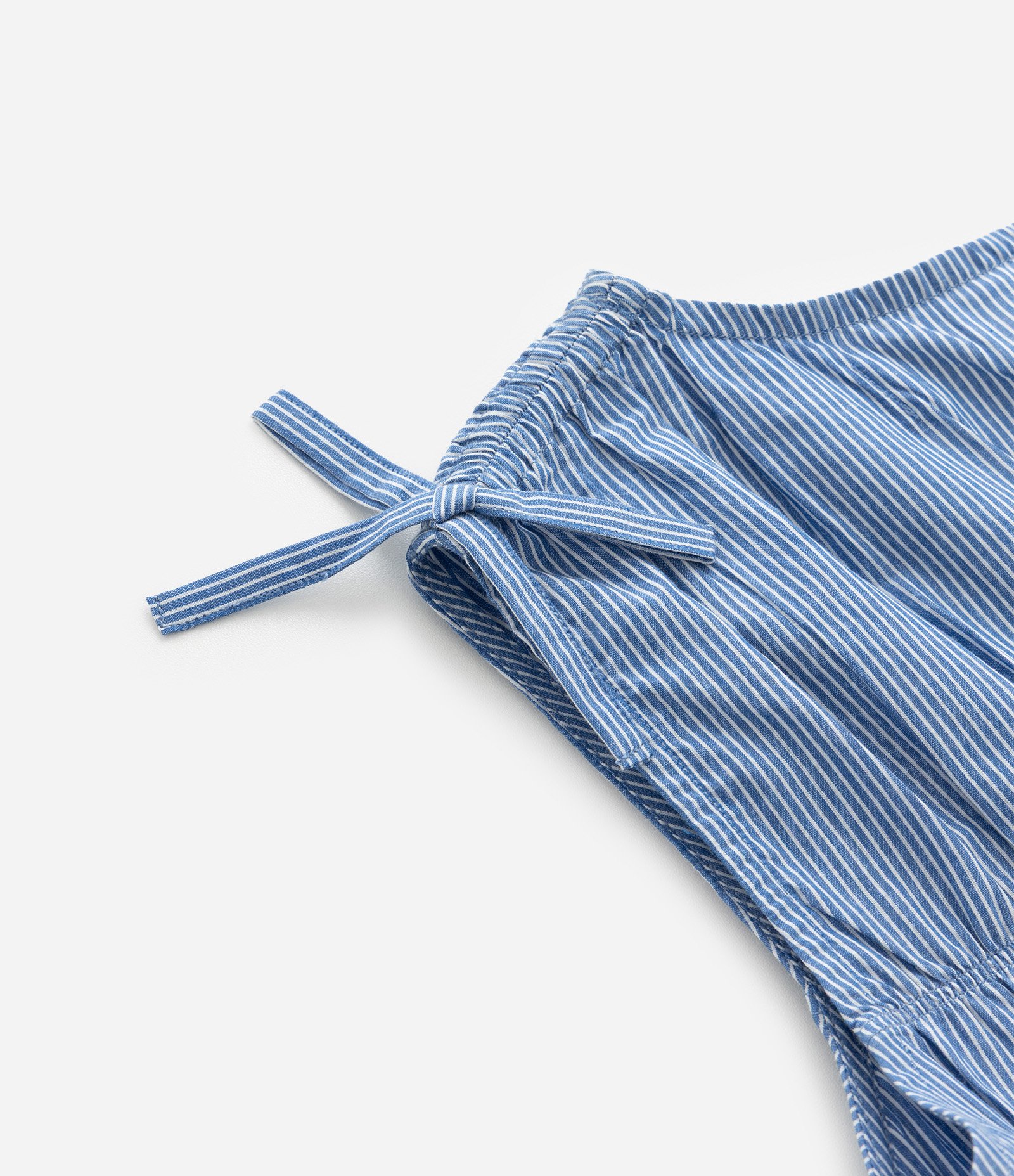 Blusa Infantil em Tricoline com Estampa de Listra e Amarrações - Tam 5 a 14 Anos Azul 5