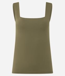 Blusa em Poliamida com Decote Quadrado