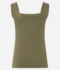 Blusa em Poliamida com Decote Quadrado