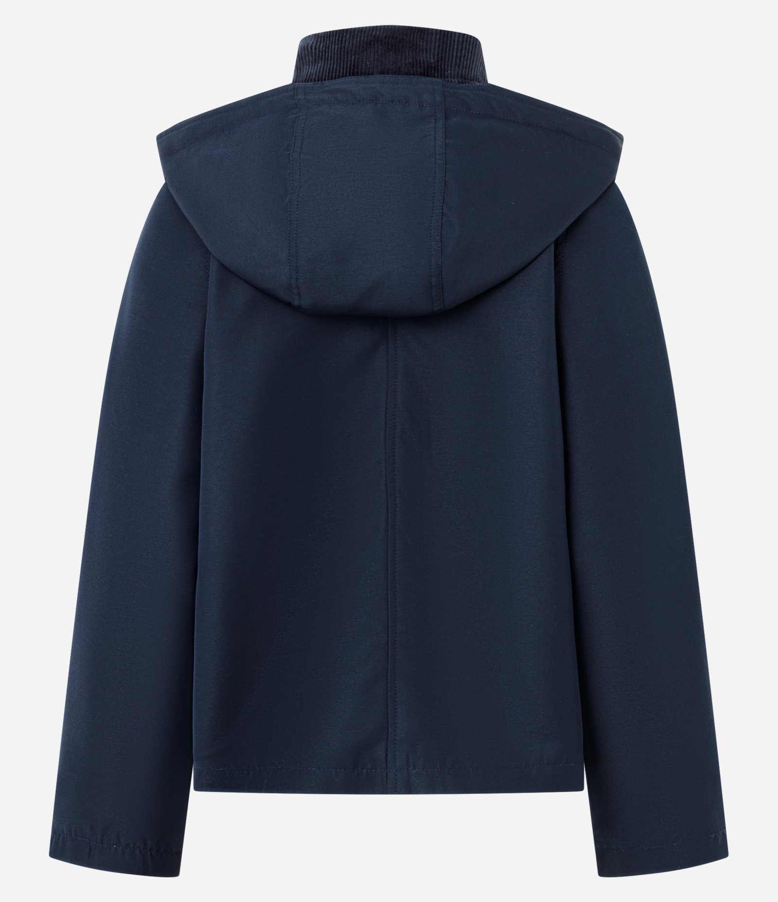 Jaqueta com Capuz e Gola em Veludo Cotelê Azul 6