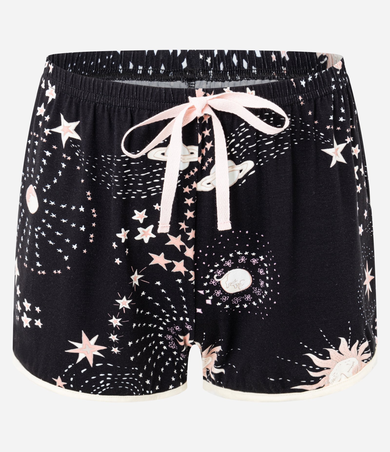 Pijama Short Doll Americano em Viscolycra com Estampa de Estrelas Preto 5