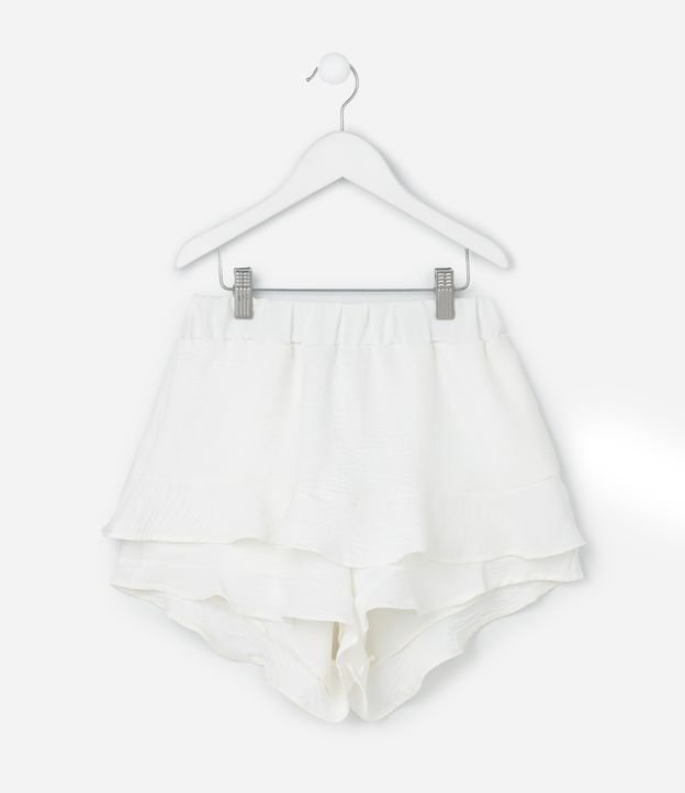 Short Saia Infantil em Airflow com Babados - Tam 7 a 14 Anos