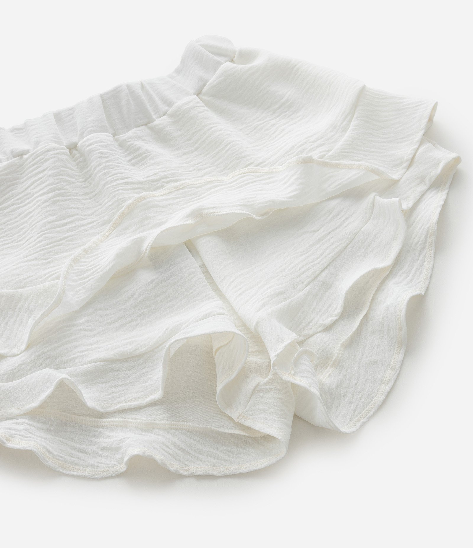 Short Saia Infantil em Airflow com Babados - Tam 7 a 14 Anos Branco 6