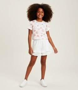 Short Saia Infantil em Airflow com Babados - Tam 7 a 14 Anos
