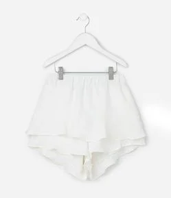Short Saia Infantil em Airflow com Babados - Tam 7 a 14 Anos