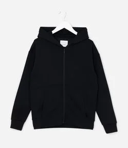 Jaqueta Infantil com Capuz e Zíper - Tam 5 A 14 Anos