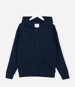 Jaqueta Infantil com Capuz e Zíper - Tam 5 A 14 Anos
