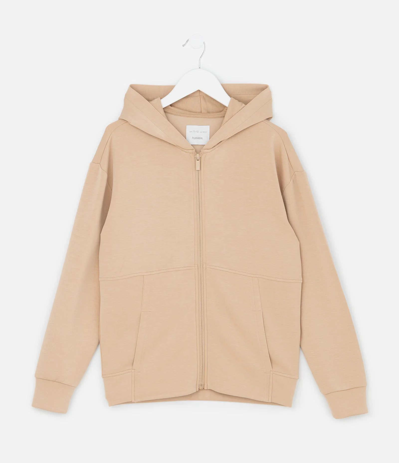 Jaqueta Infantil com Capuz e Zíper - Tam 5 A 14 Anos Bege 1