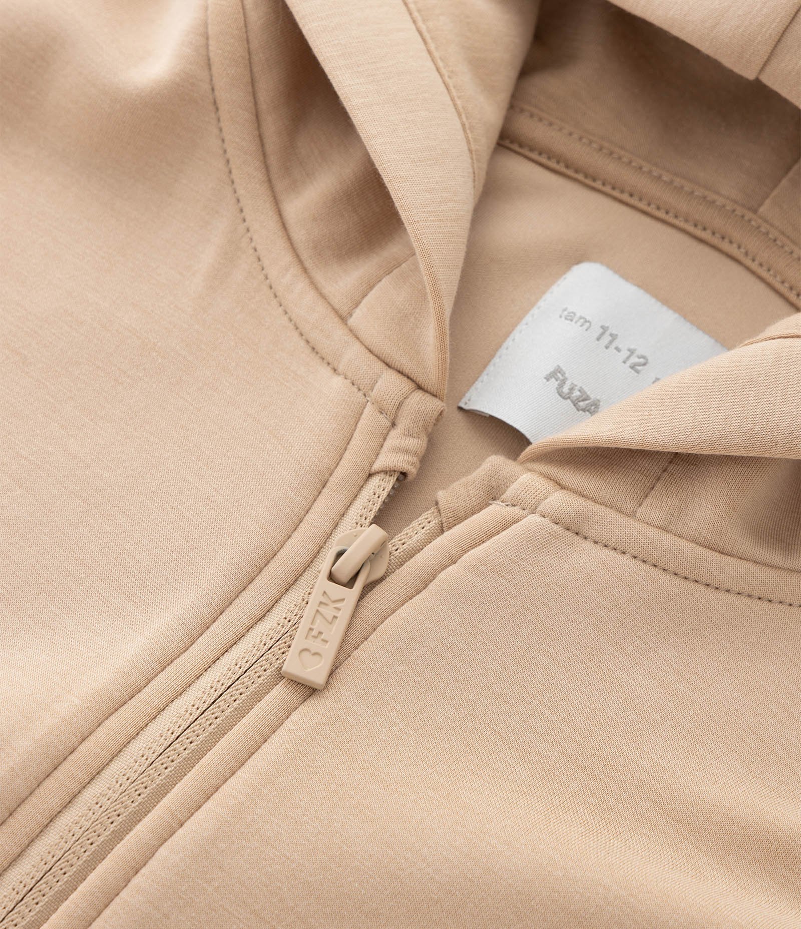 Jaqueta Infantil com Capuz e Zíper - Tam 5 A 14 Anos Bege 5