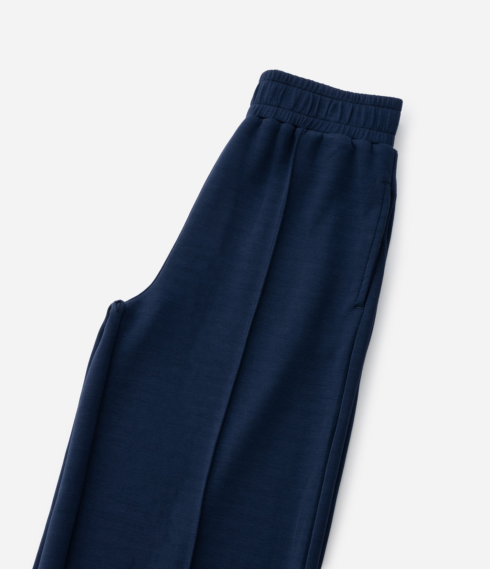 Calça Infantil Wide Leg Em Moletom Liso Sem Felpa - Tam 5 A 14 Anos Azul Marinho 4