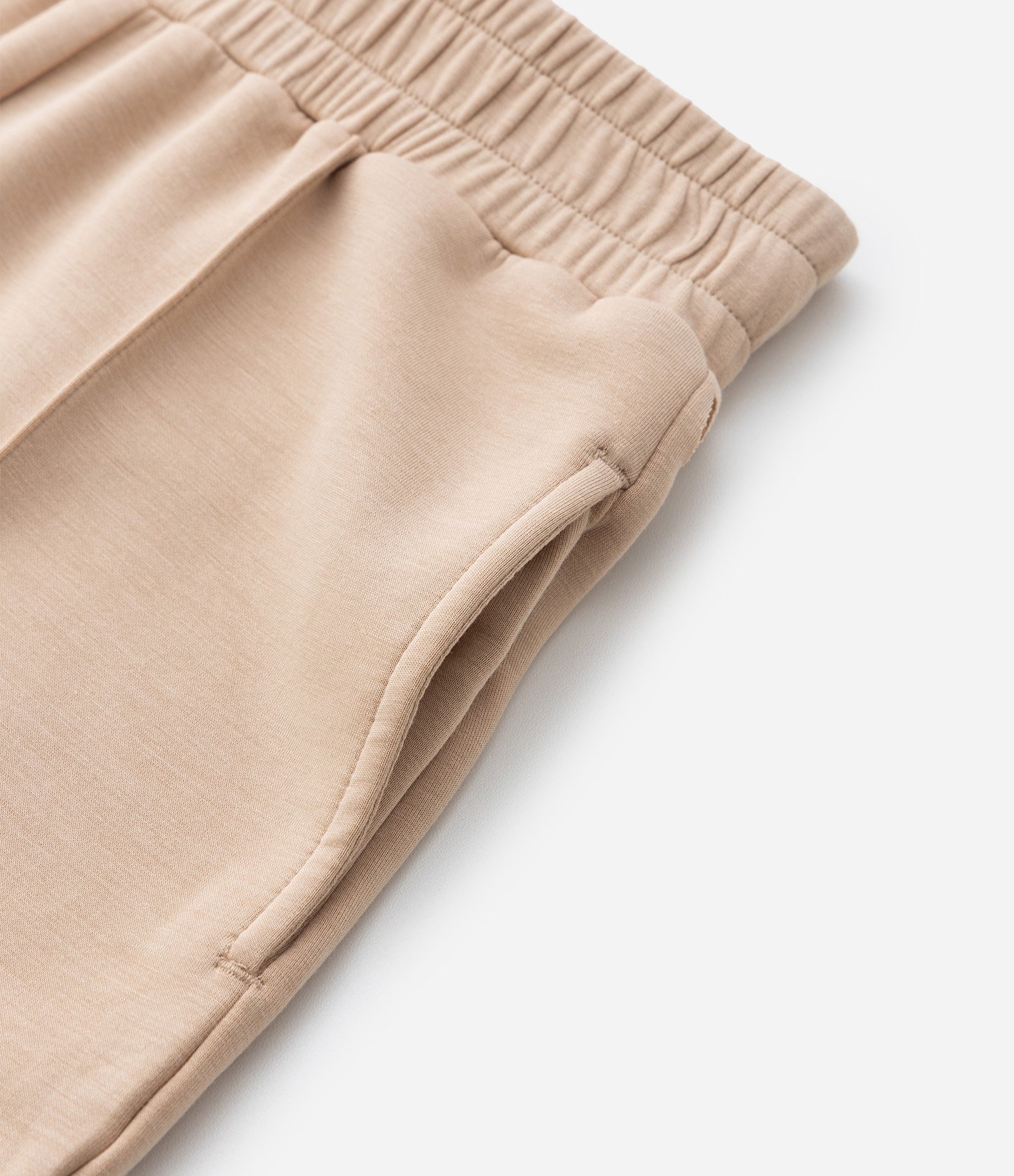 Calça Infantil Wide Leg Em Moletom Liso Sem Felpa - Tam 5 A 14 Anos Bege 4