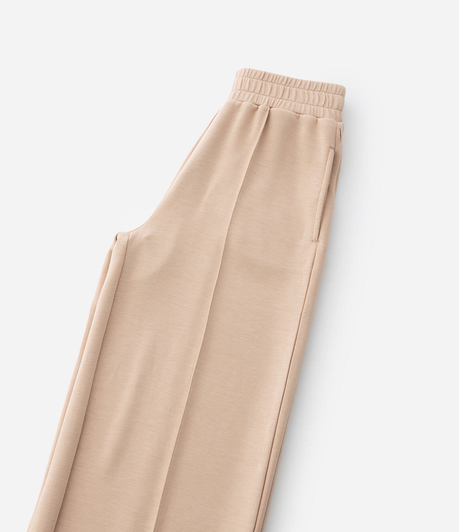 Calça Infantil Wide Leg Em Moletom Liso Sem Felpa - Tam 5 A 14 Anos Bege 5