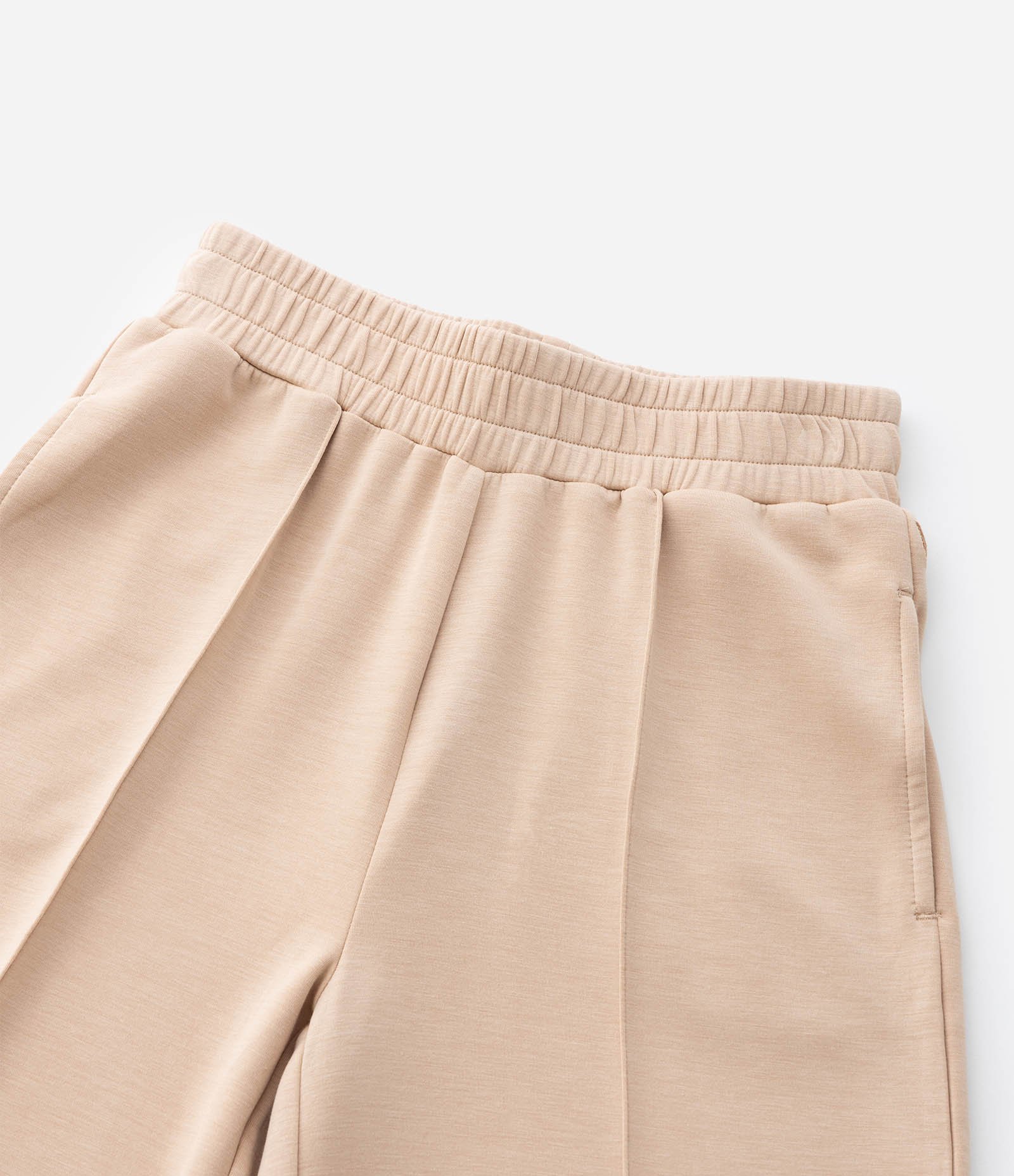 Calça Infantil Wide Leg Em Moletom Liso Sem Felpa - Tam 5 A 14 Anos Bege 6