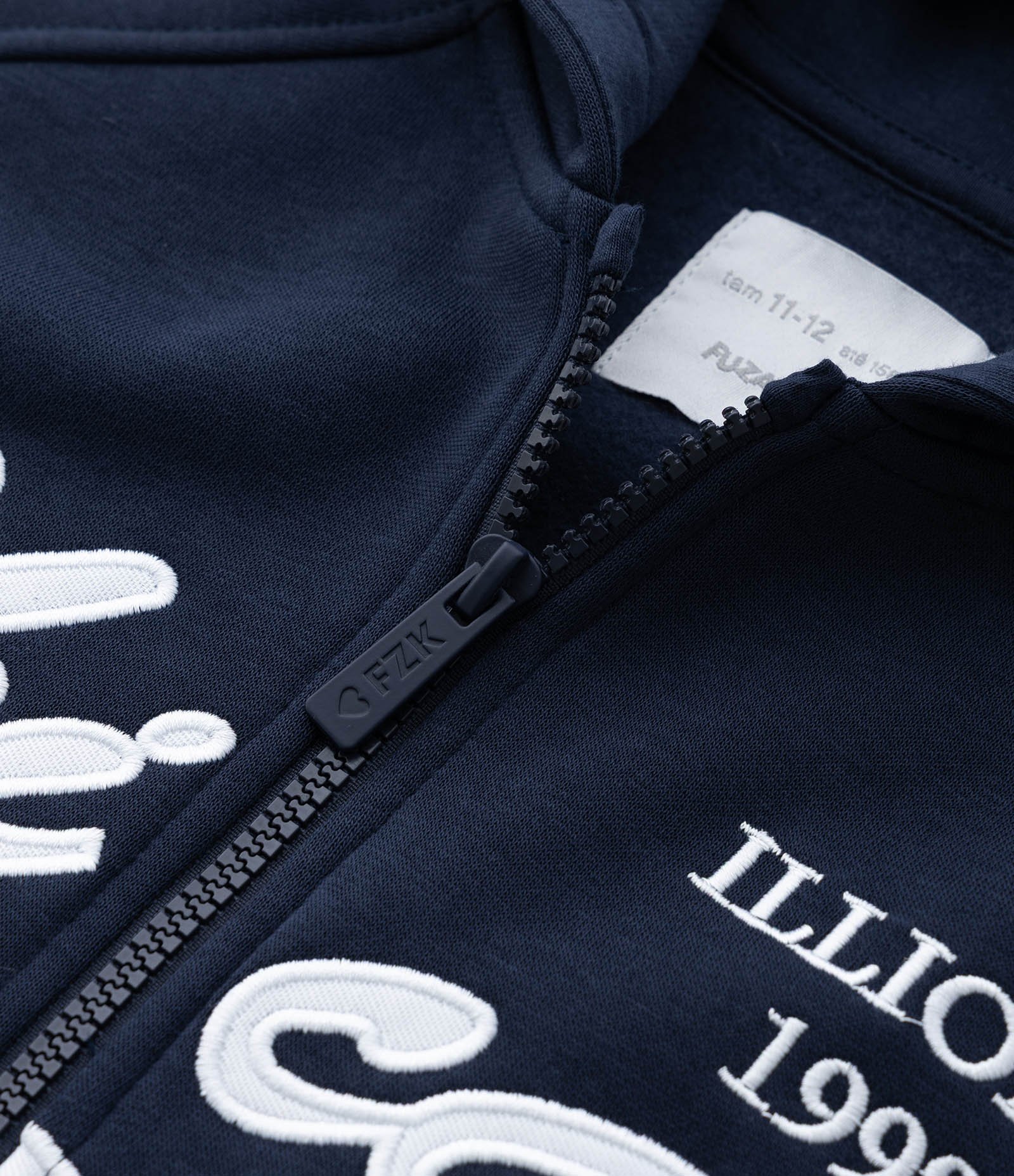 Jaqueta Infantil com Capuz e Lettering Chicago – Tam 5 a 14 Anos Azul Marinho 6