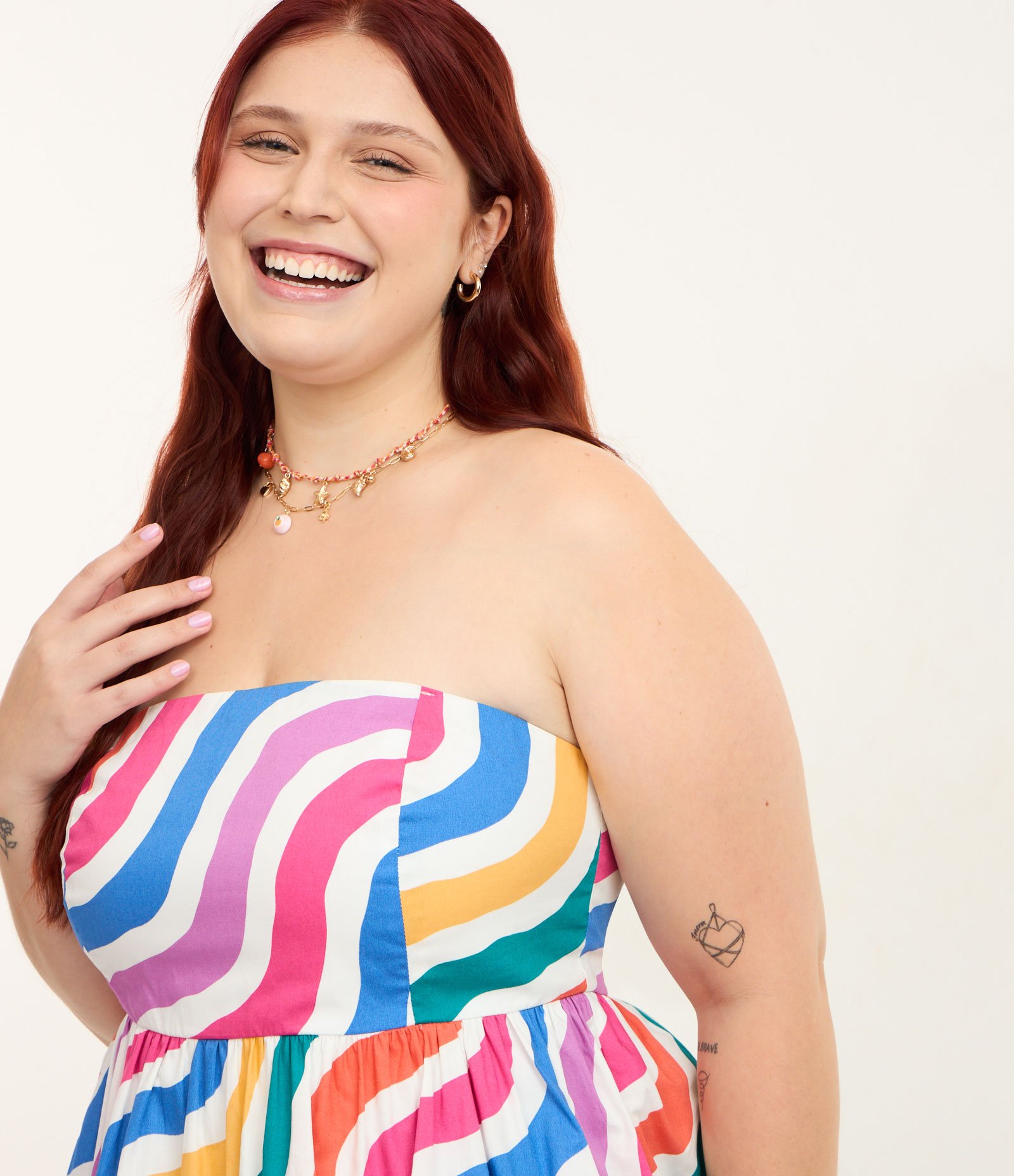 Blusa Balonê sem Alças em Tricoline Curve & Plus Size Multicores 4