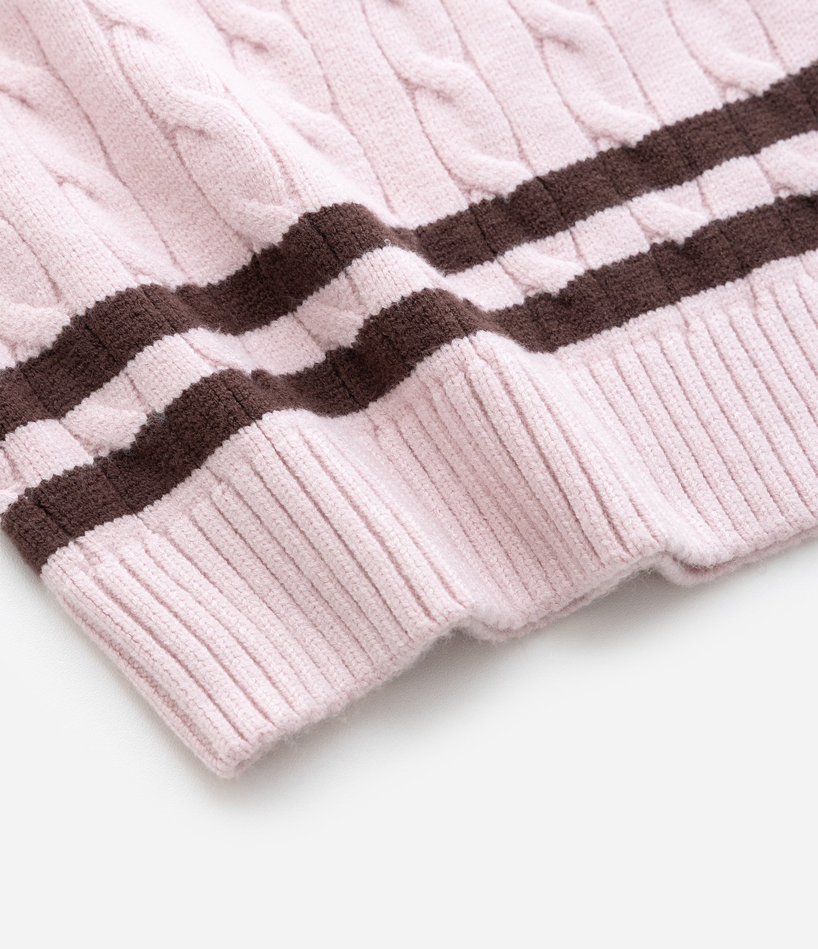 Colete Infantil em Tricô com Gola Polo e Trama Trançada – Tam 5 a 14 Anos Rosa Claro 4