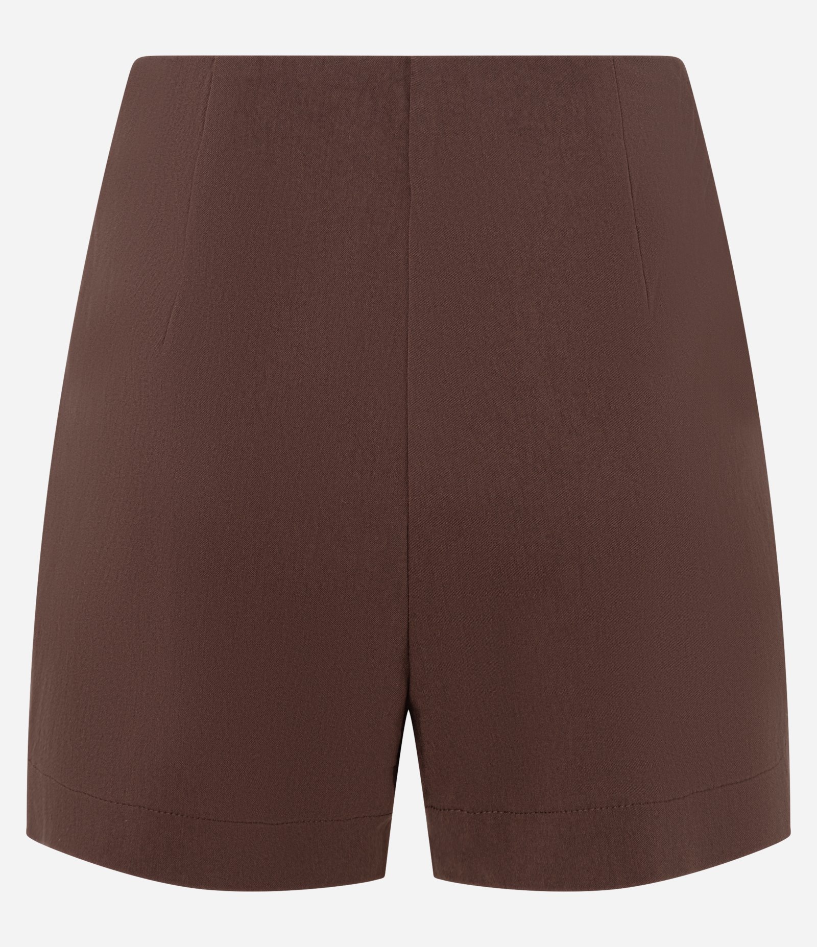 Short Curto em Bengaline com Zíper na Lateral Marrom Escuro 6