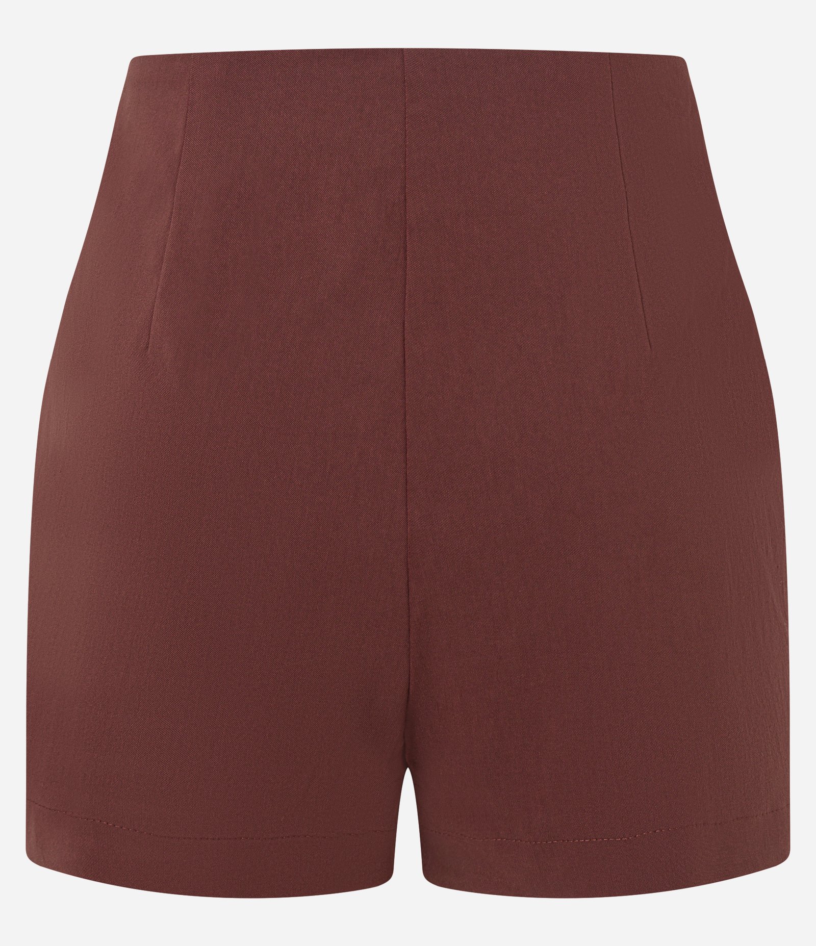 Short Curto em Bengaline com Zíper na Lateral Marrom 6