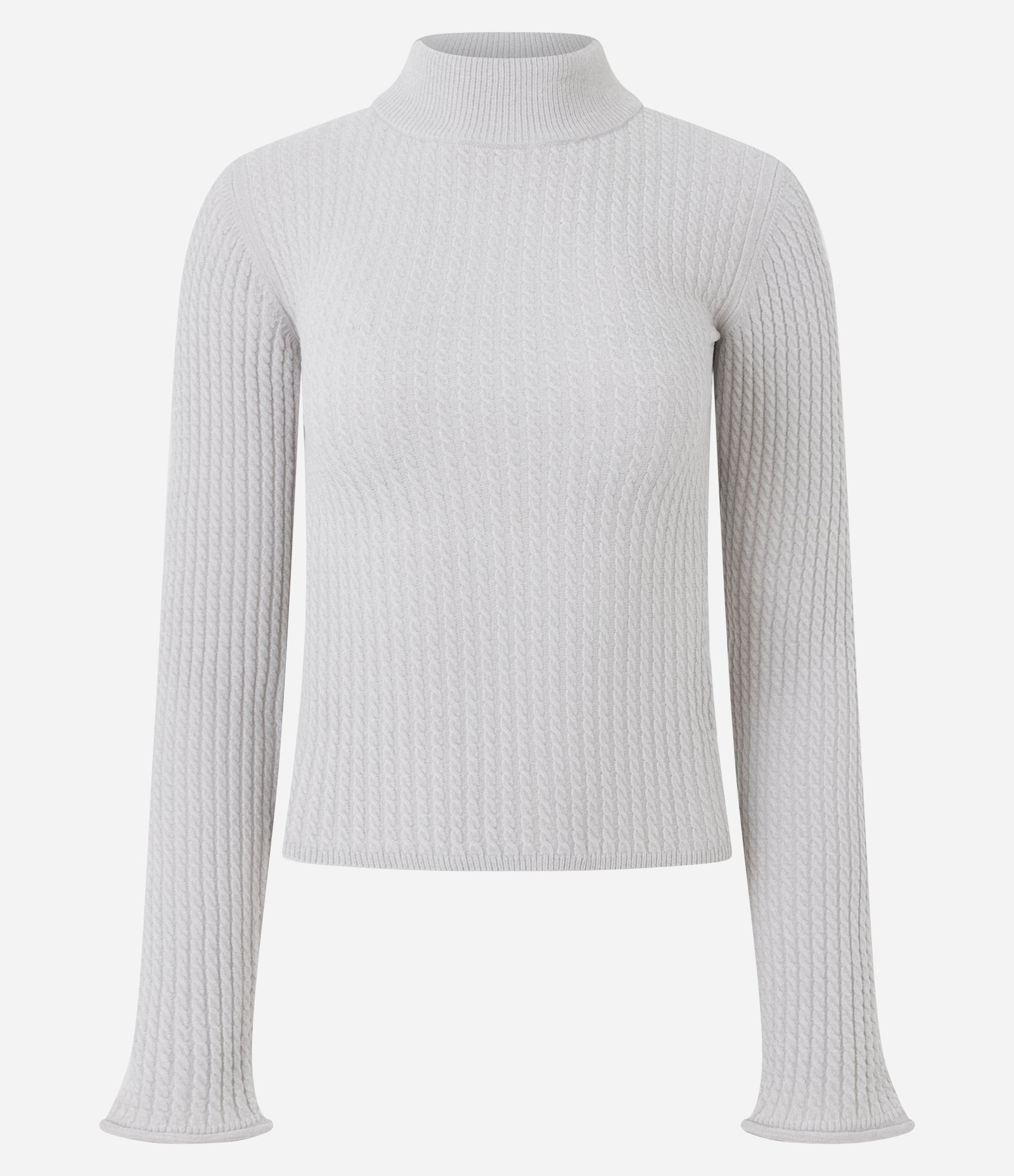 Blusa Slim Texturizada com Gola Alta e Manga Longa Branco 4