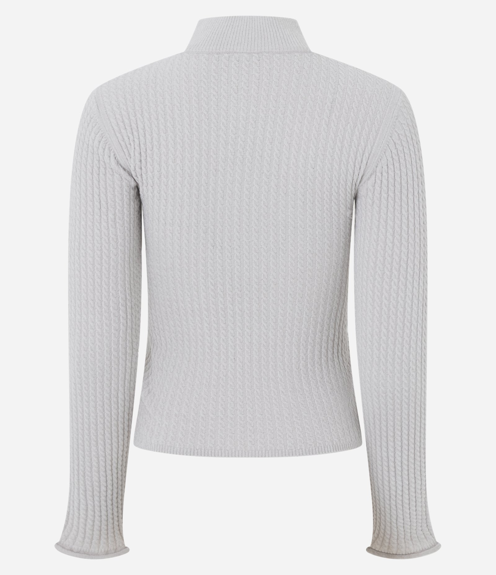 Blusa Slim Texturizada com Gola Alta e Manga Longa Branco 6